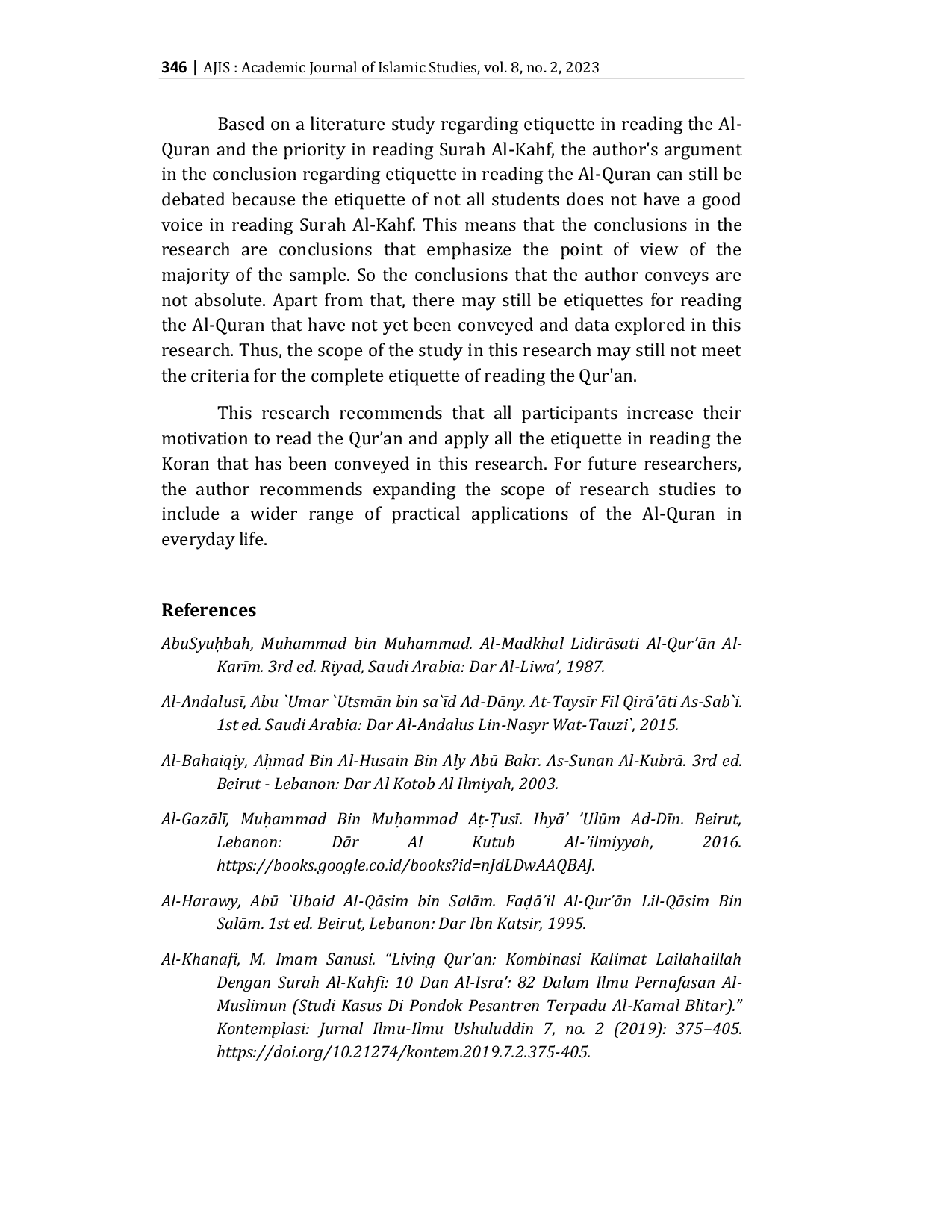 JURIS Reception of Surah al Kahf and its implementation in education in Indonesia