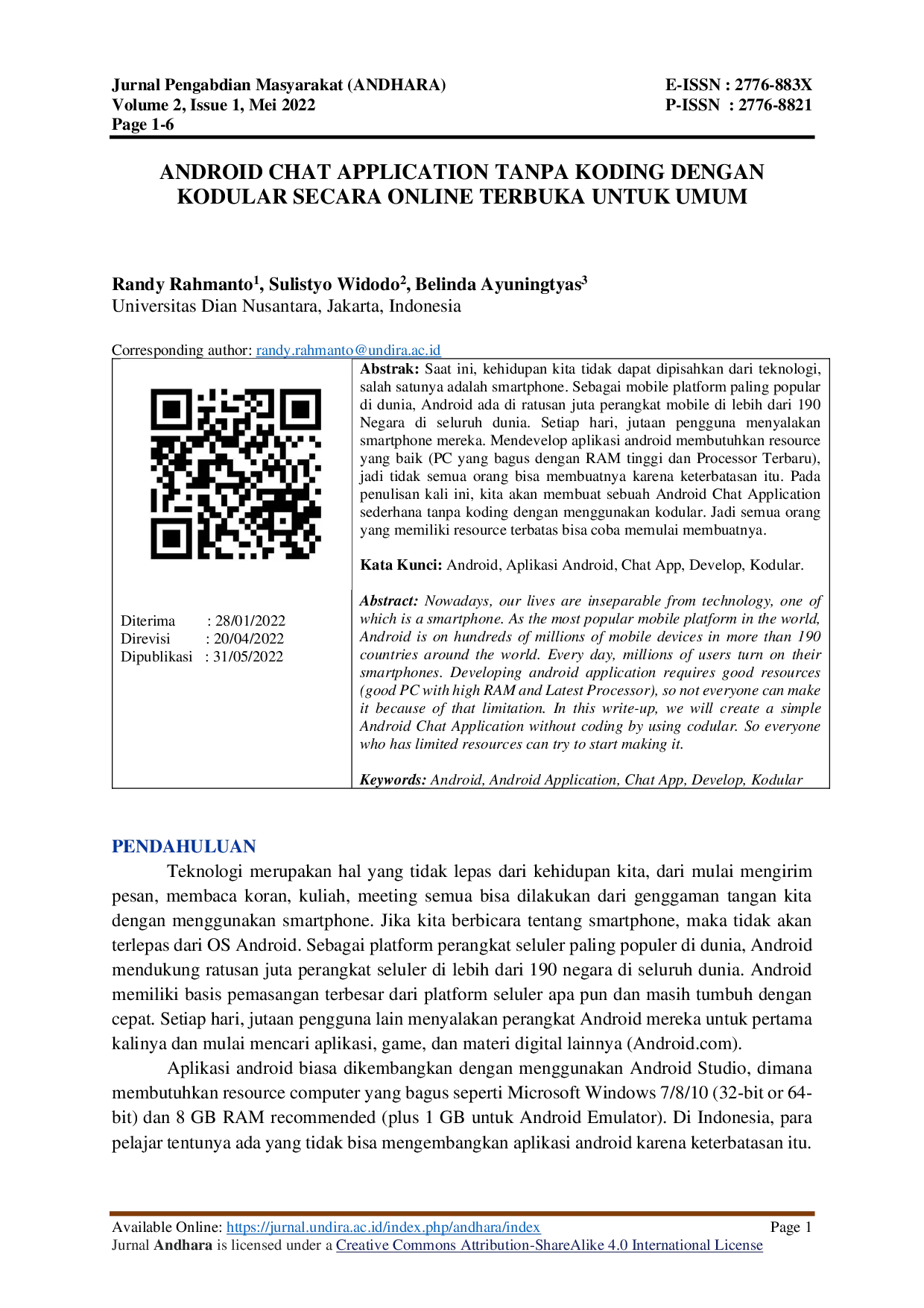 JURIS Android Chat Application Tanpa Koding Dengan Kodular Secara Online Terbuka Untuk Umum