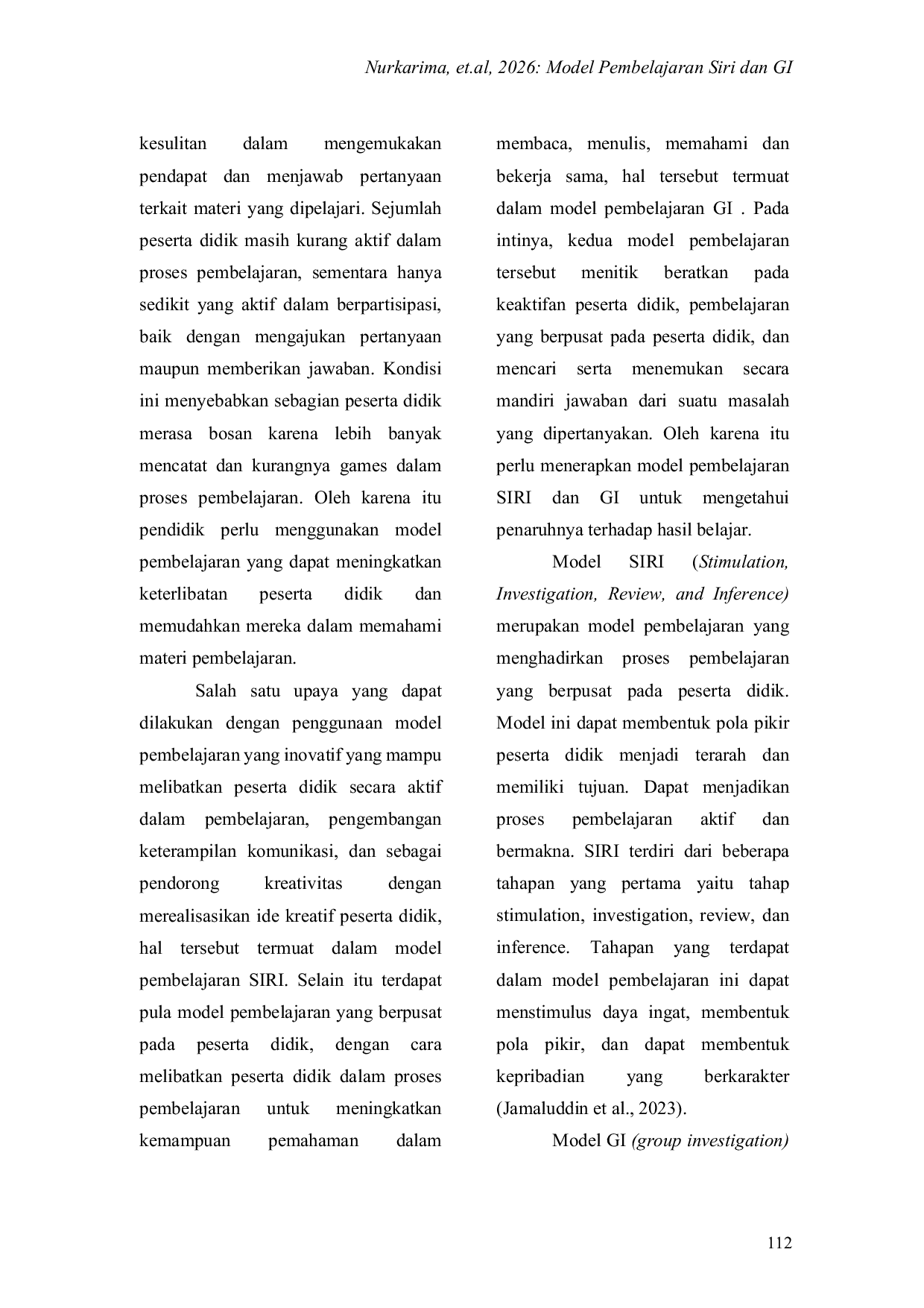 JURIS Perbandingan Model Pembelajaran Siri dan GI Terhadap Hasil Belajar Peserta Didik Materi Sistem Pencernaan