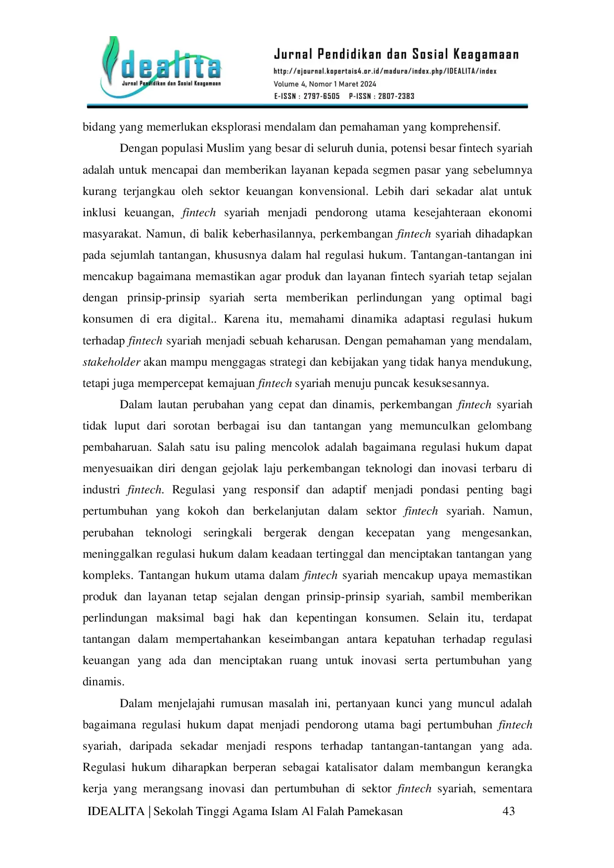 JURIS Navigasi Hukum Di Era Fintech Syariah Tinjauan Literatur Dan Regulasi