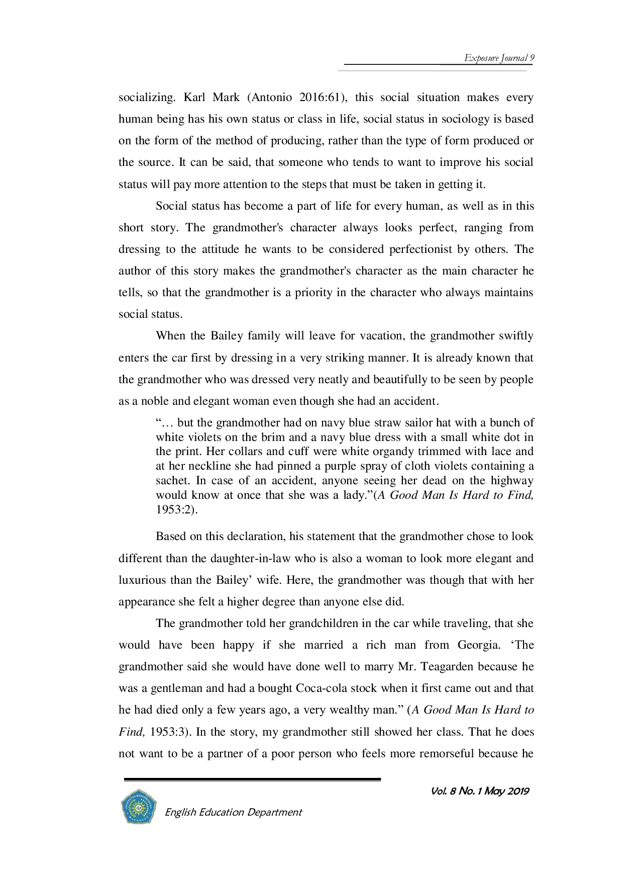 JURIS Analysis of Social Problem in a Good Man is Hard to Find