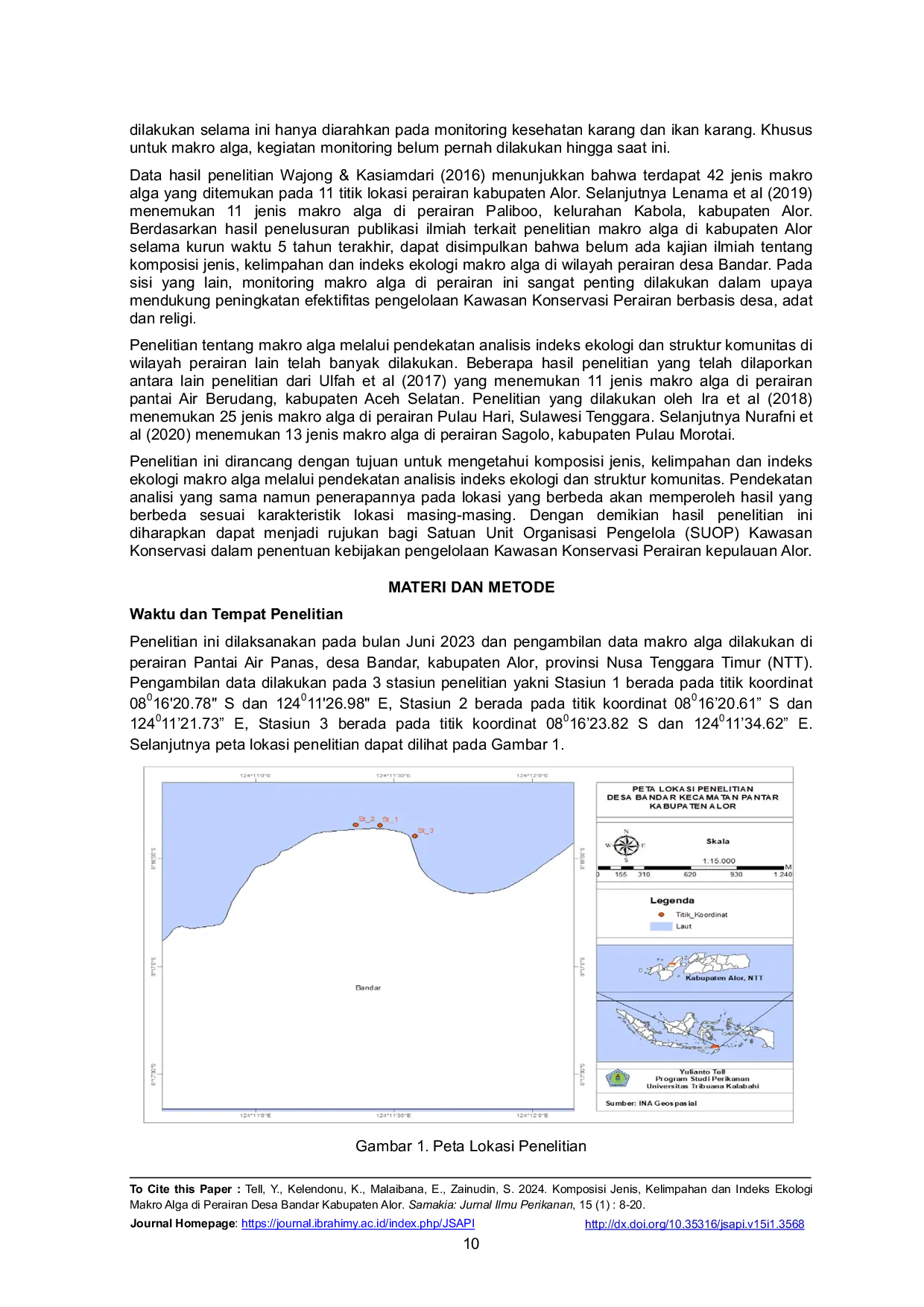 JURIS Komposisi Jenis Kelimpahan Dan Indeks Ekologi Makro Alga Di Perairan Desa Bandar Kabupaten Alor