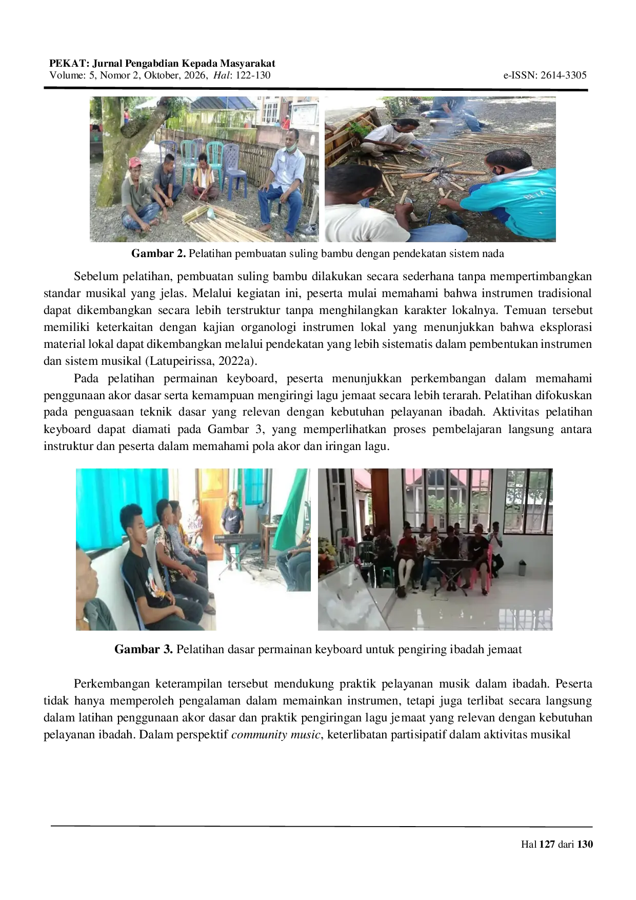 JURIS Peningkatan Literasi Musikal Jemaat melalui Pelatihan Suling Bambu Berbasis Sistem Nada di Seram Bagian Timur Maluku