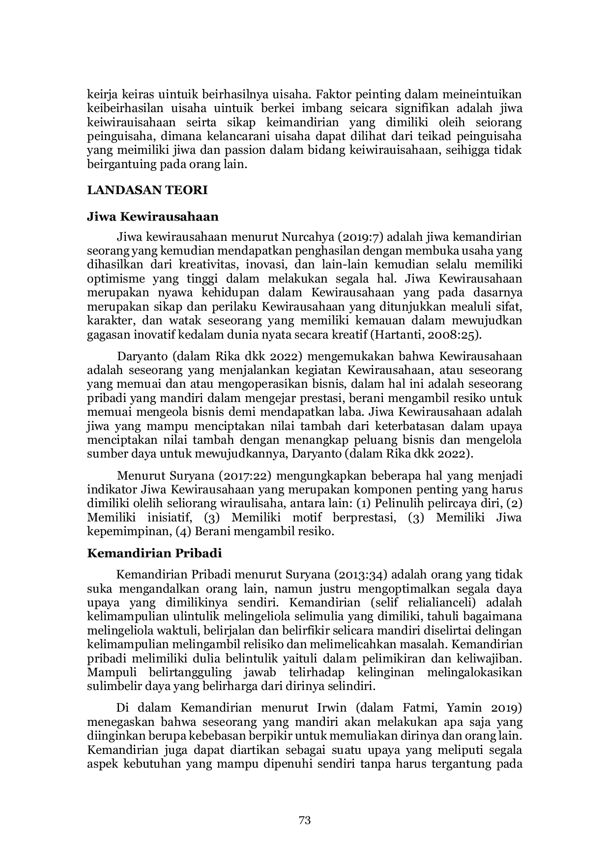 JURIS Pengaruh Jiwa Kewirausahaan Kemandirian Pribadi Dan Entrepreneurial Values Terhadap Keberhasilan Usaha Studi Empiris Pada Pelaku Usaha Angkringan Kampung Jawi Semarang