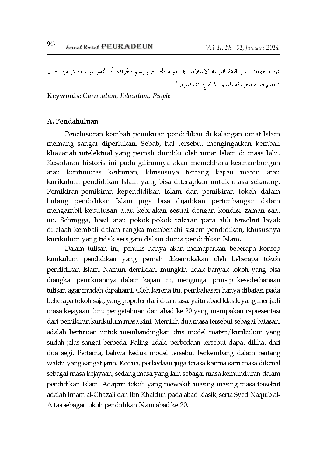 juris Kurikulum Pendidikan Islam dalam Perspektif Tokoh Pendidikan Islam