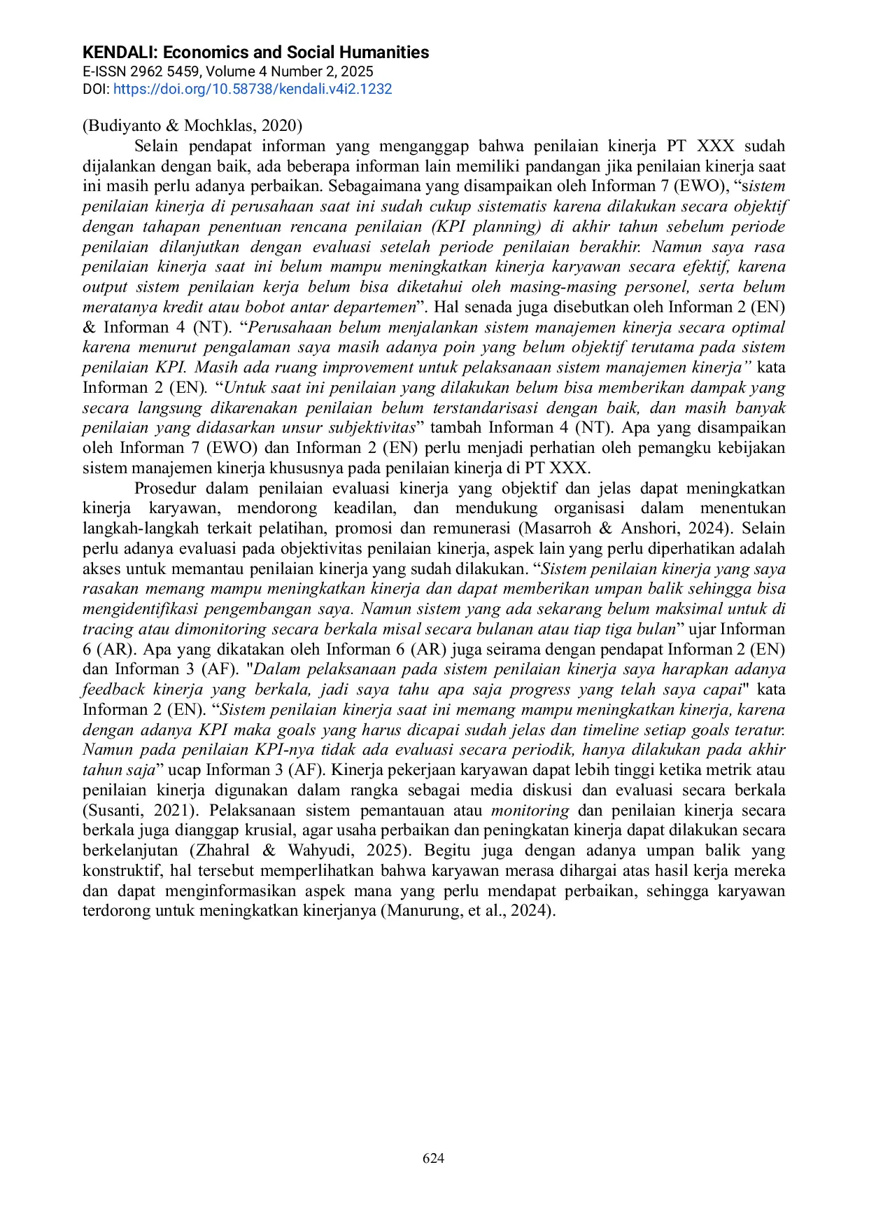 JURIS Sistem Penilaian Kinerja yang Diharapkan oleh Karyawan agar Dapat Meningkatkan Kinerja