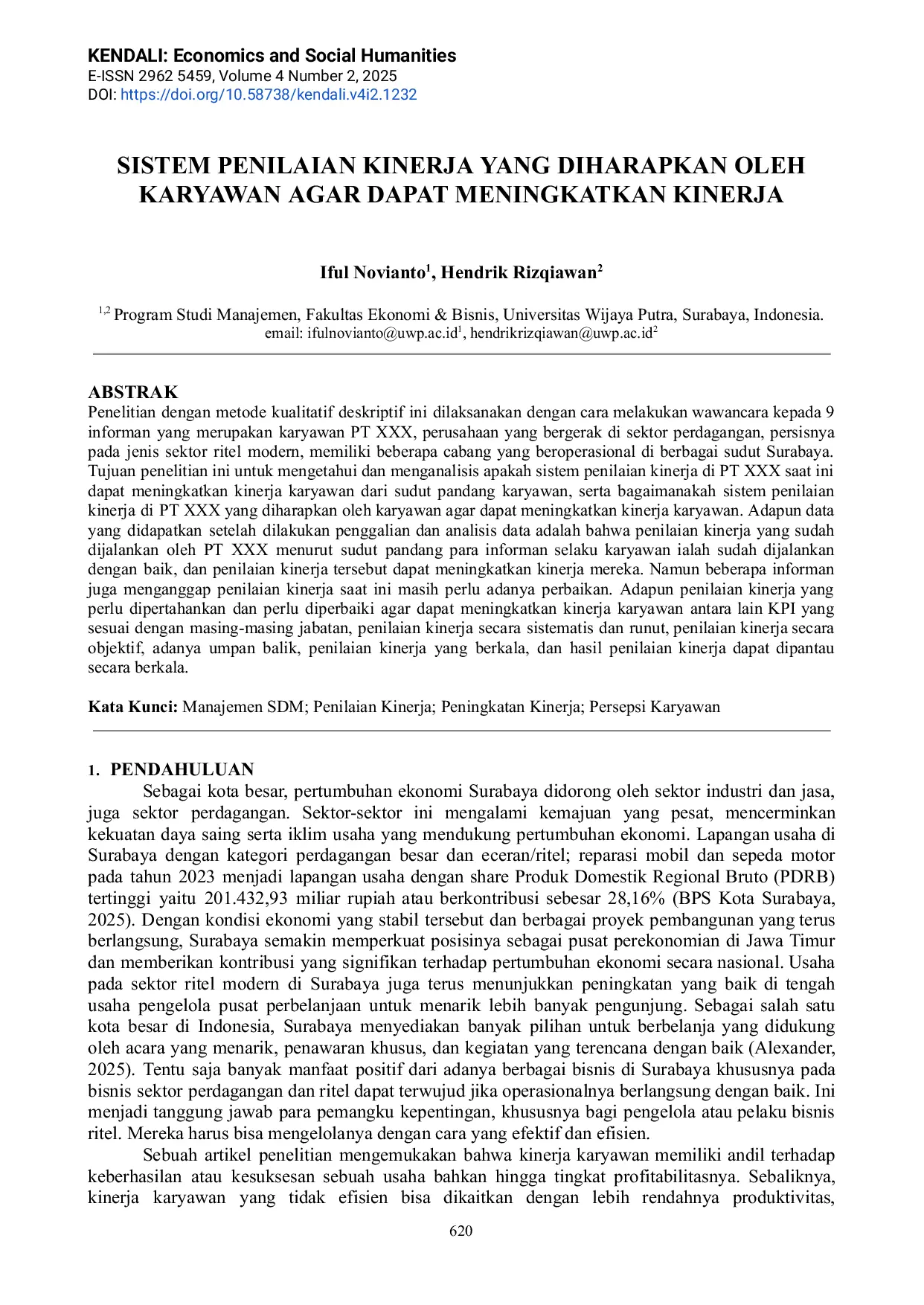 JURIS Sistem Penilaian Kinerja yang Diharapkan oleh Karyawan agar Dapat Meningkatkan Kinerja