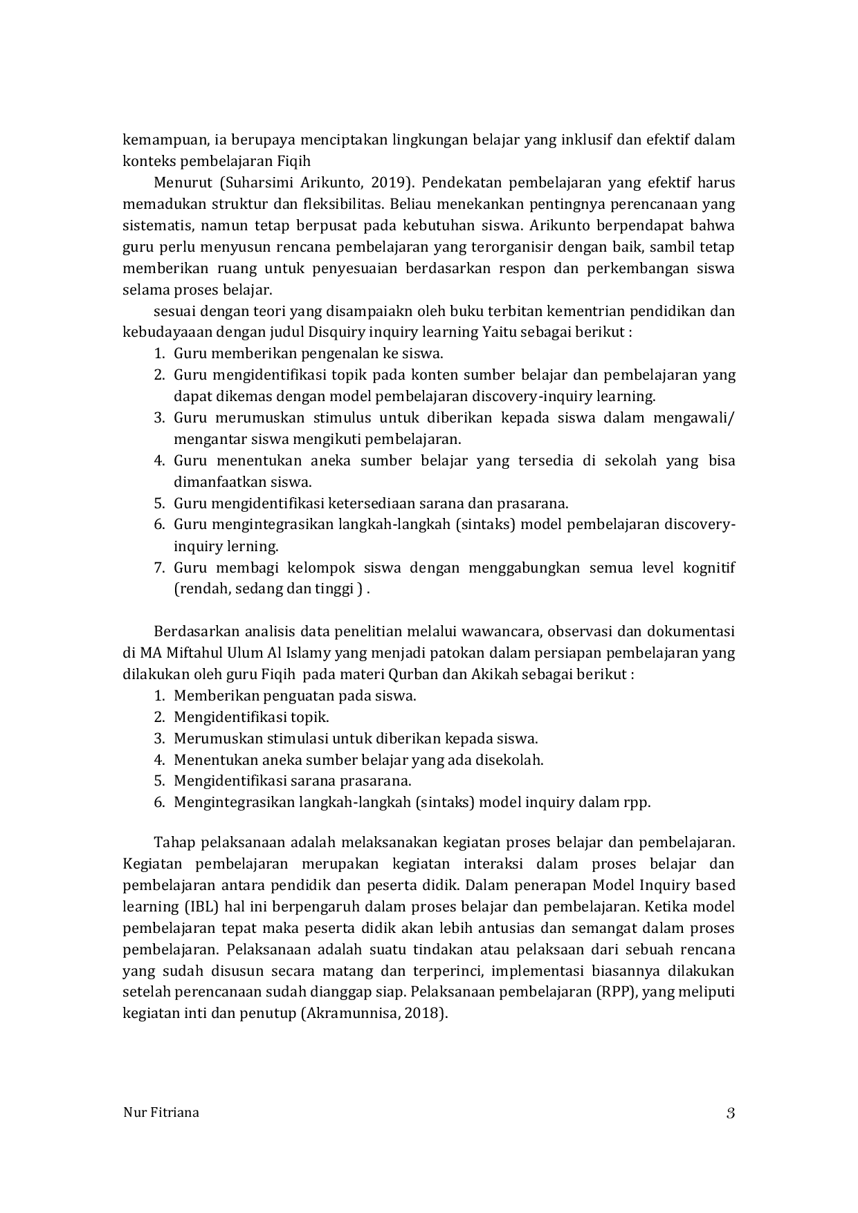 JURIS Penerapan Model Inquiry Based Learning IBL Pada Mata Pelajaran Fiqh Kelas X Ma Miftahul Ulum Al Islamy Kedungdung Bangkalan