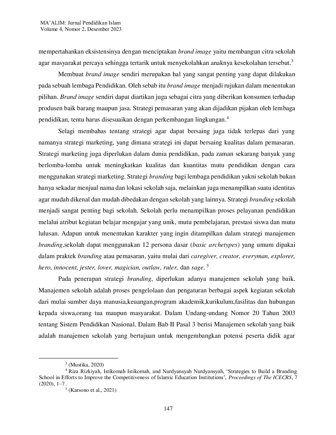 JURIS Strategi Membangun Brand Image Sekolah Berbasis Pesantren Studi di SMA Syubbanol Wathon Secang Magelang