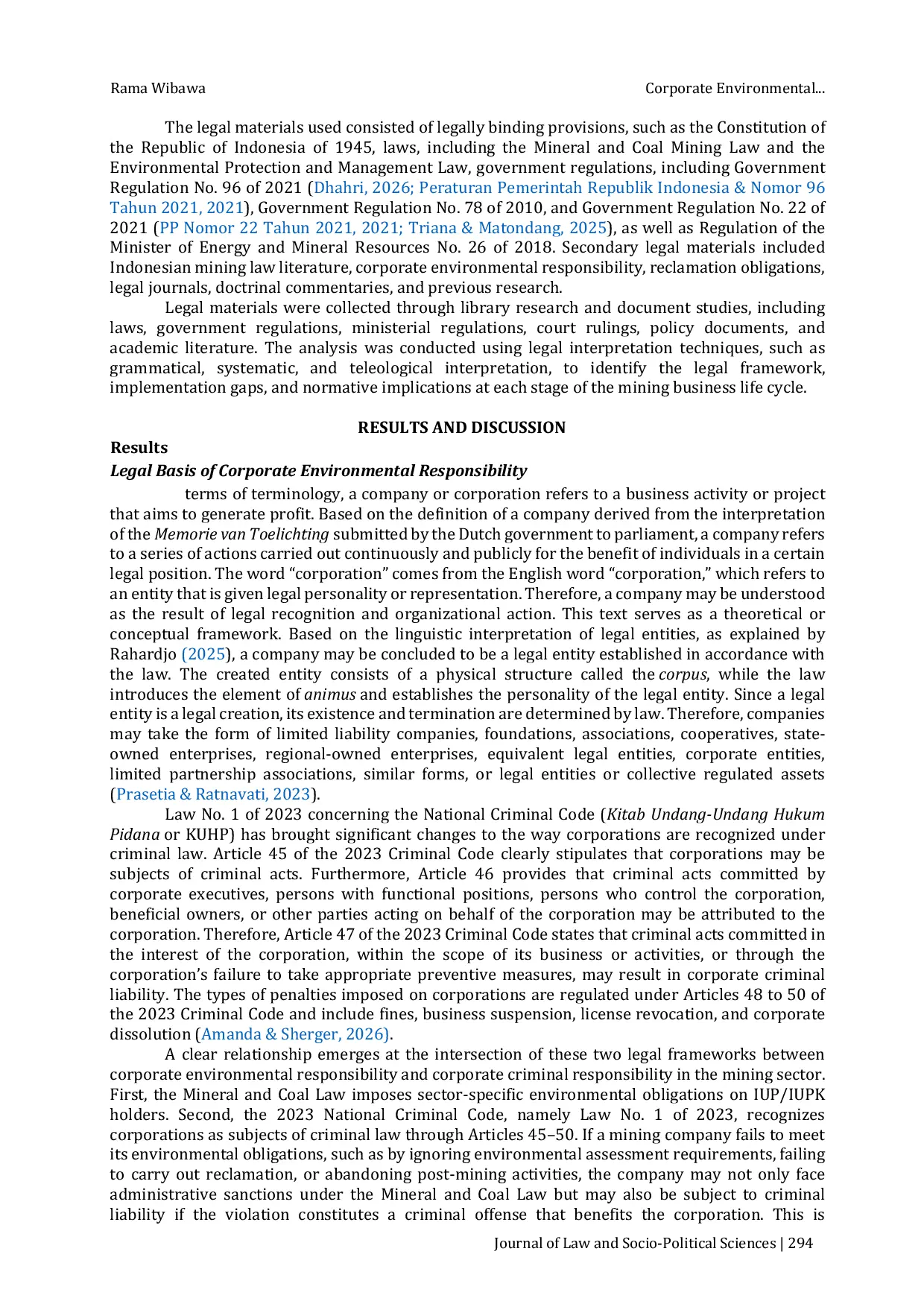 JURIS Corporate Environmental Responsibility at Every Stage of Mining Business According to Undang Undang Nomor 4 Tahun 2009 tentang Pertambangan Mineral dan Batubara