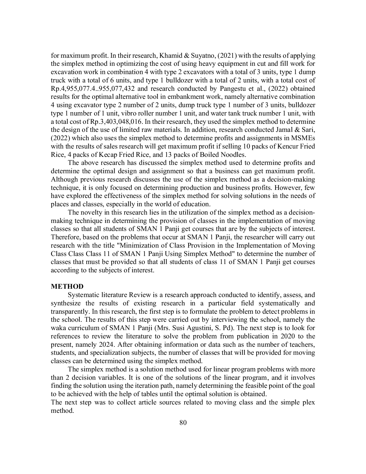 JURIS Enhancing Student Engagement Through Optimal Class Provision The Potential Of The Simplex Method In Moving Class Systems