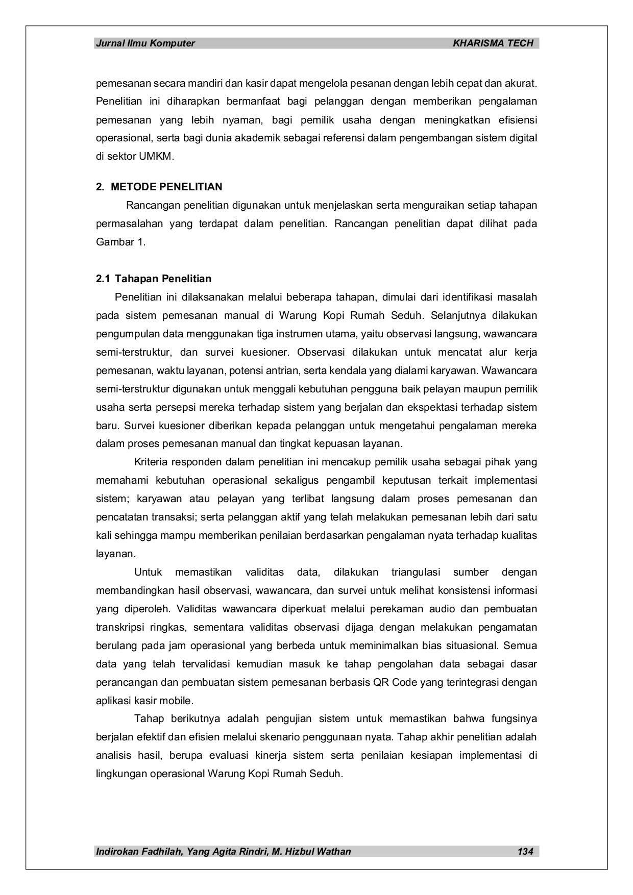 JURIS Design and Development of a QR Code Based Ordering System and Mobile Cashier Application at Rumah Seduh Coffee Shop