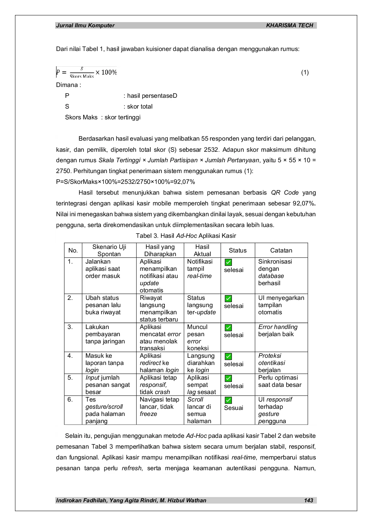 JURIS Design and Development of a QR Code Based Ordering System and Mobile Cashier Application at Rumah Seduh Coffee Shop