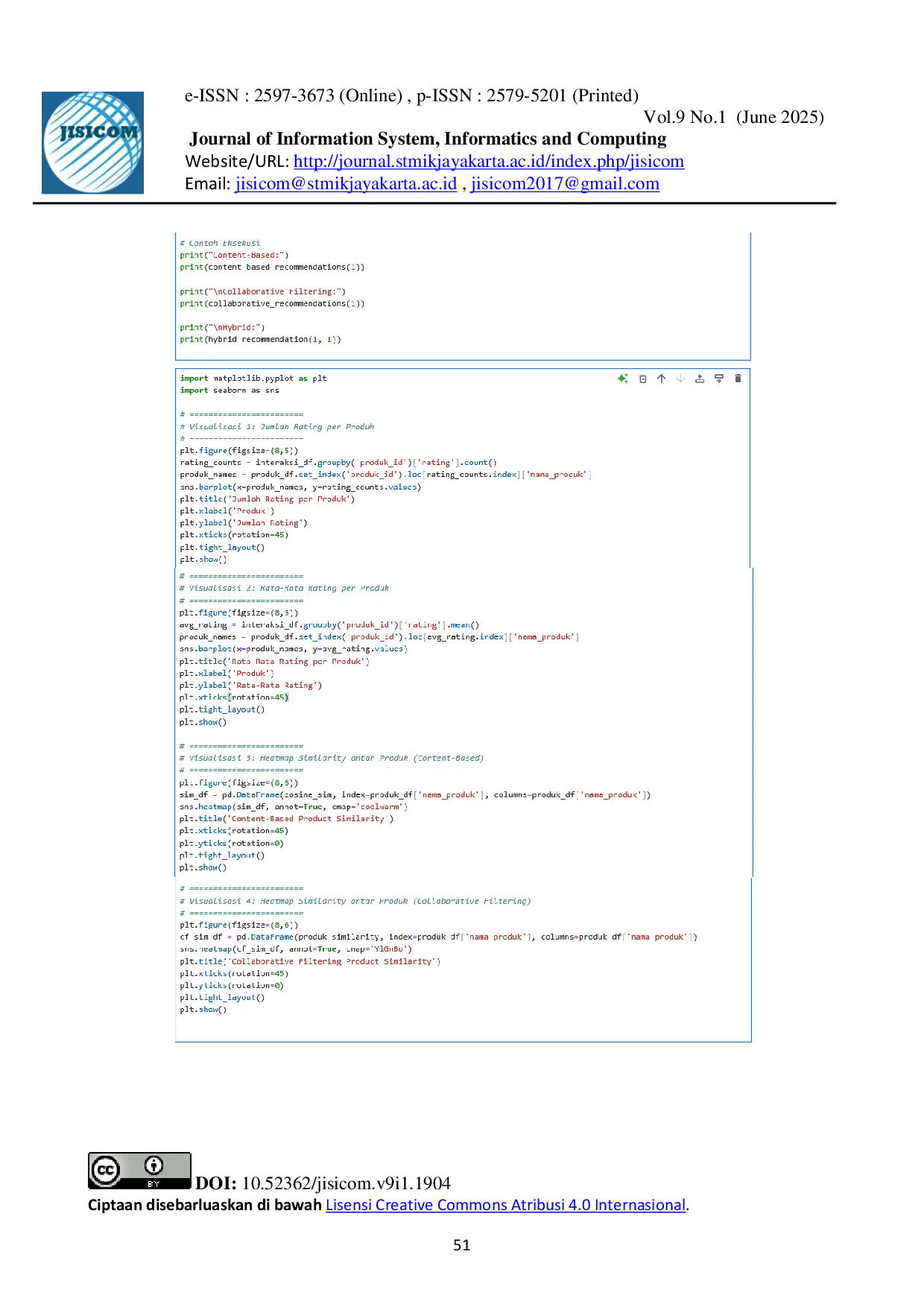 JURIS Sistem Rekomendasi Produk E Commerce Menggunakan Collaborative Filtering dan Content Based Filtering