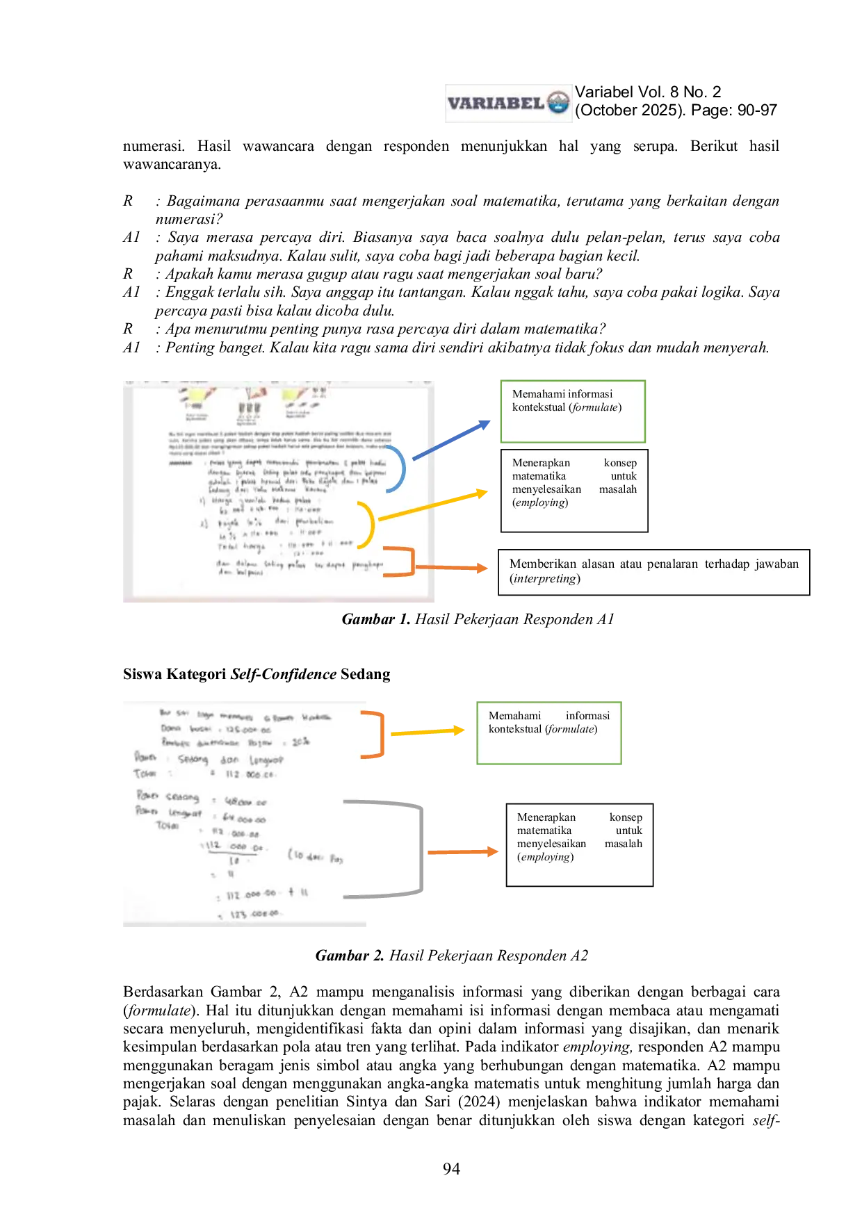 JURIS Profil Kemampuan Numerasi Siswa Ditinjau dari Self Confidence