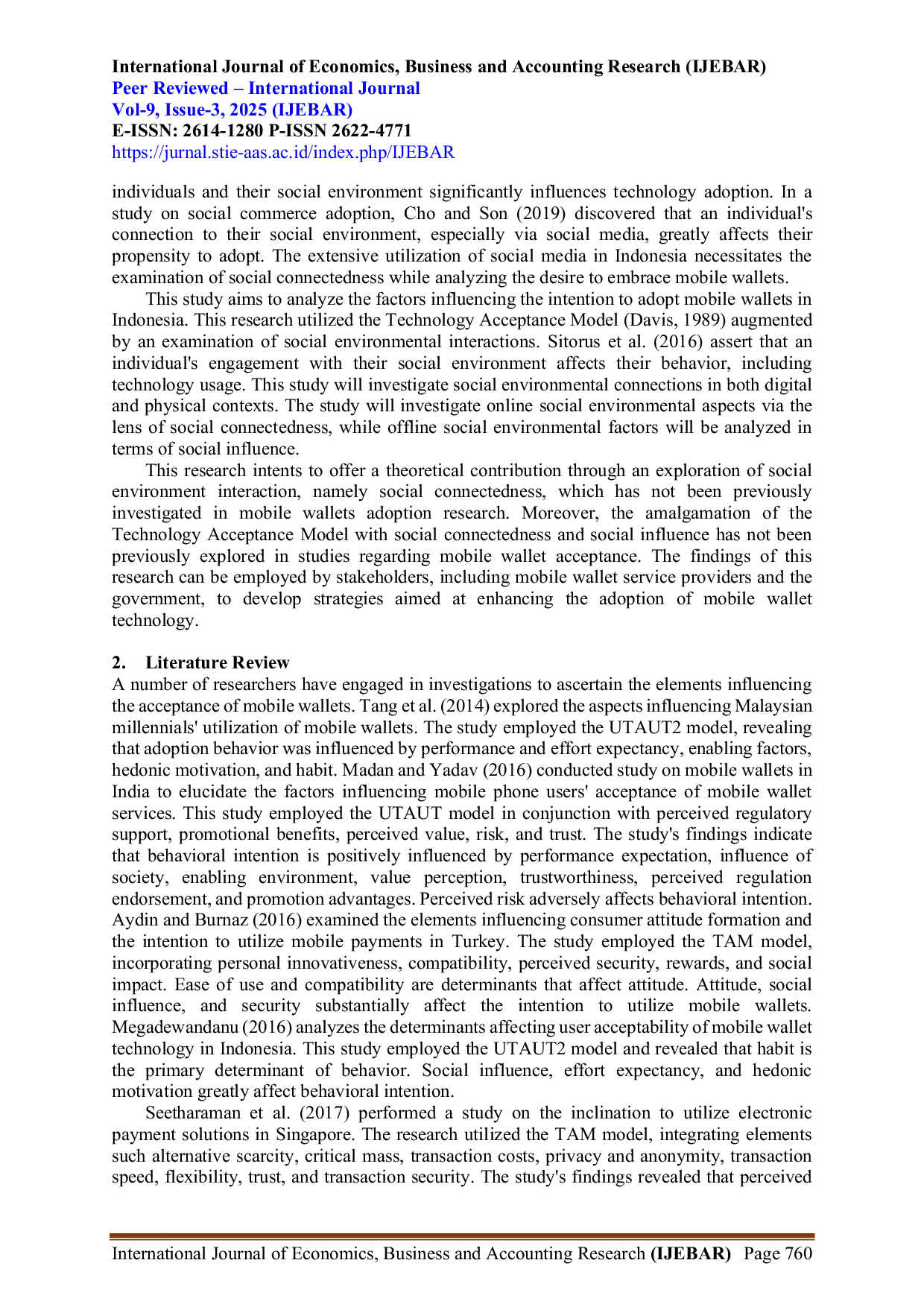 JURIS Memahami penggunaan kontinu mobile wallet di Indonesia Integrasi Technology Acceptance Model dengan interaksi sosial