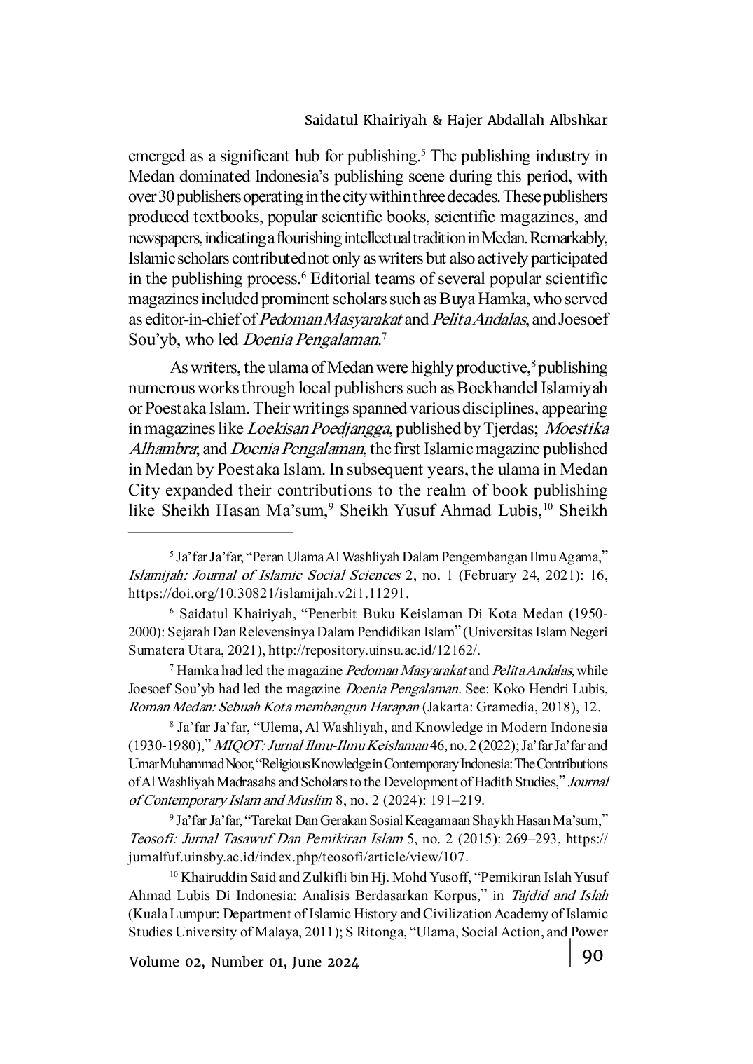 JURIS Islamic Literary Culture Beyond Java Ulama Books and Magazines in 20th Century Sumatra