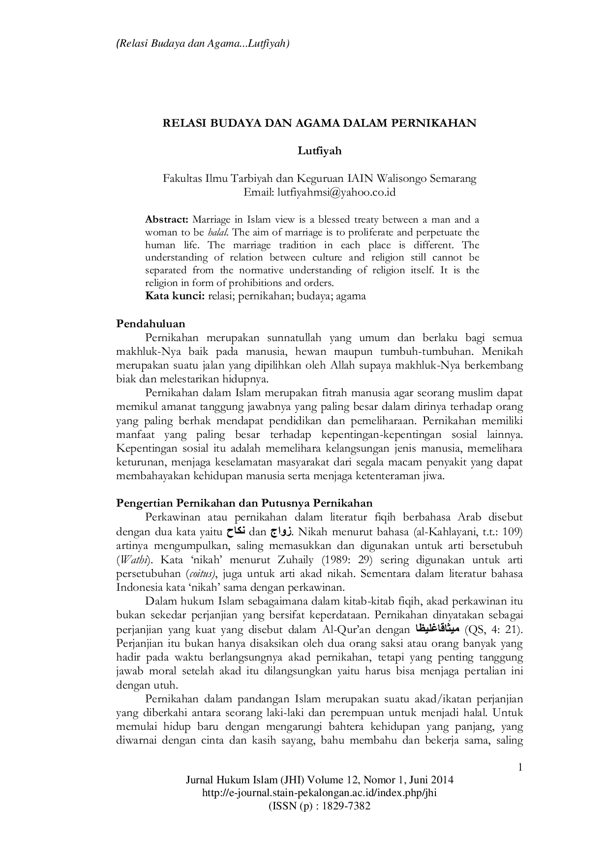 JURIS RELASI BUDAYA DAN AGAMA DALAM PERNIKAHAN