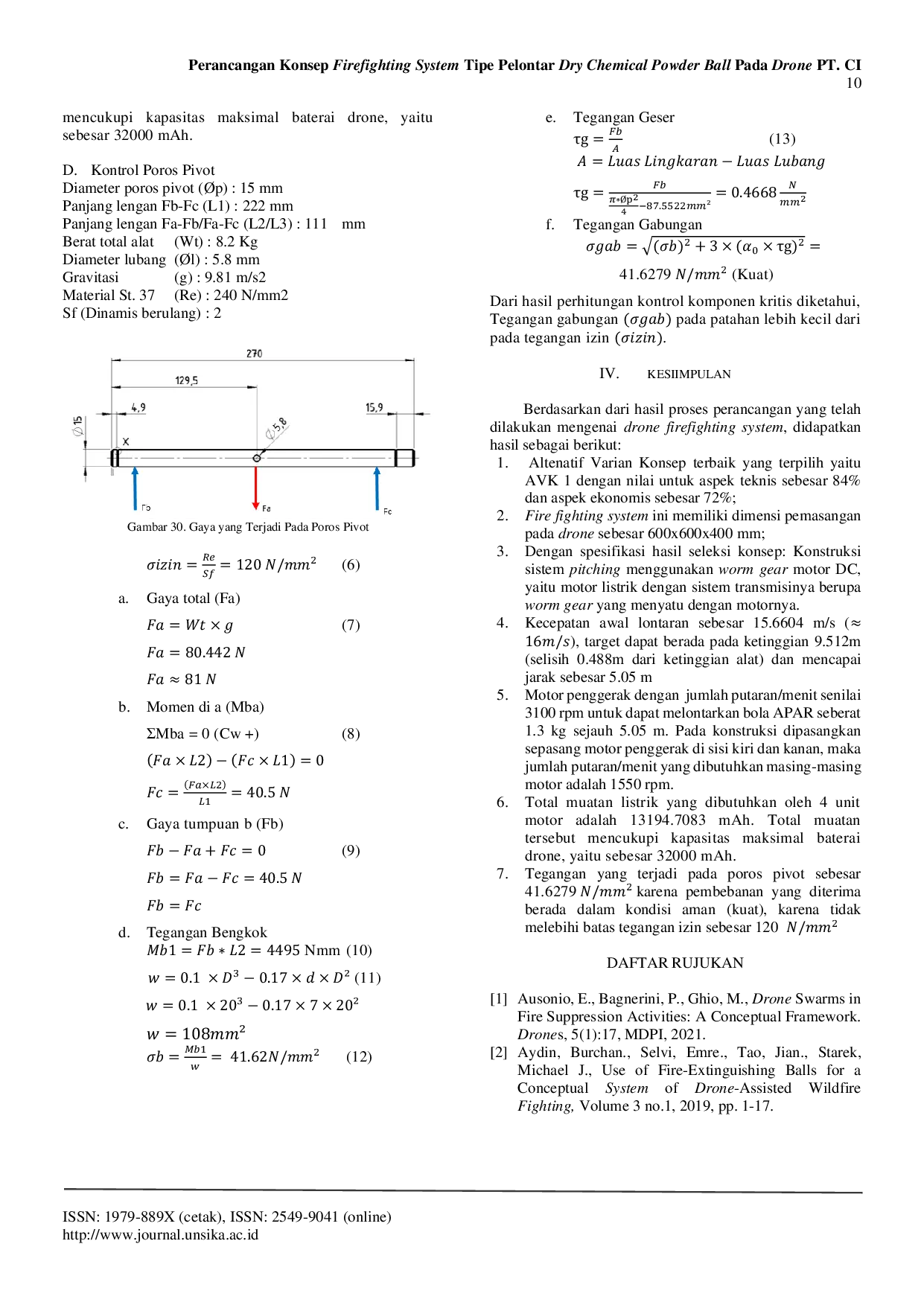JURIS Perancangan Konsep Firefighting System Tipe Pelontar Dry Chemical Powder Ball Pada Drone PT CI