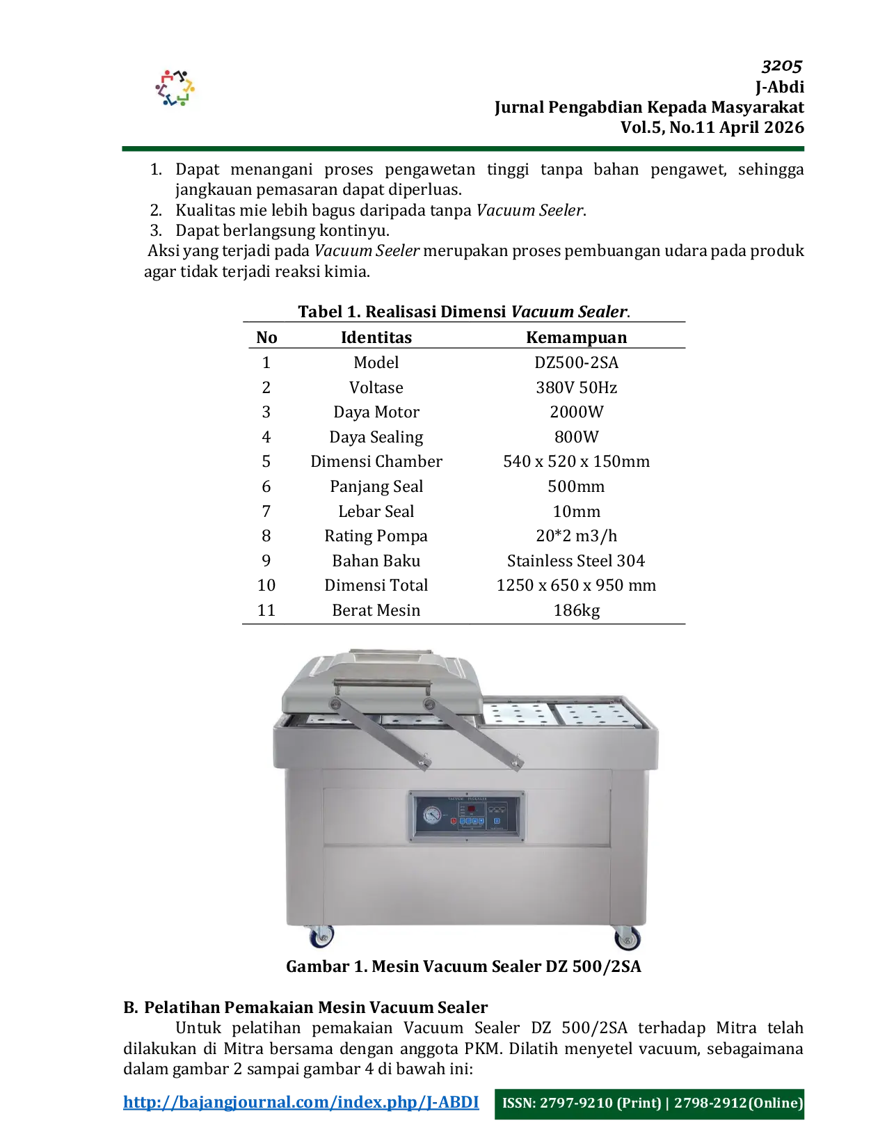 JURIS Penerapan Vacuum Sealer di UKM Mie Mahkota Sukorejo Pasuruan