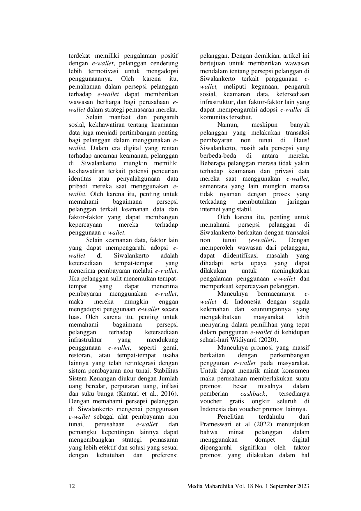 JURIS Customer Perception E Wallet Used As A Non Cash Payment Tool