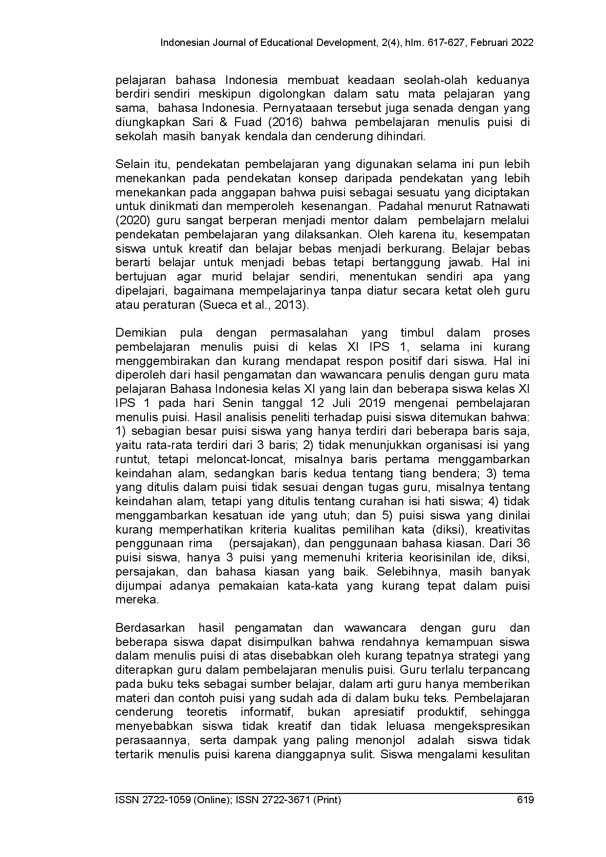 juris Meningkatkan kemampuan menulis puisi siswa menggunakan metode field trip