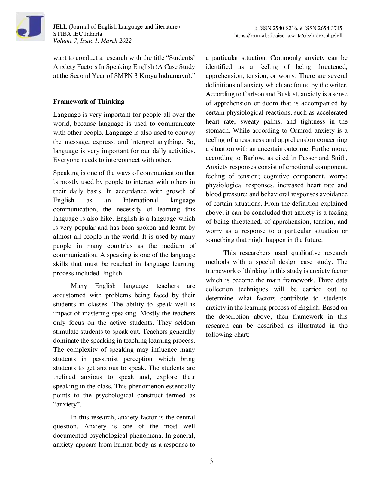 JURIS Faktor Kekhawatiran Siswa Dalam Berbicara Bahasa Inggris