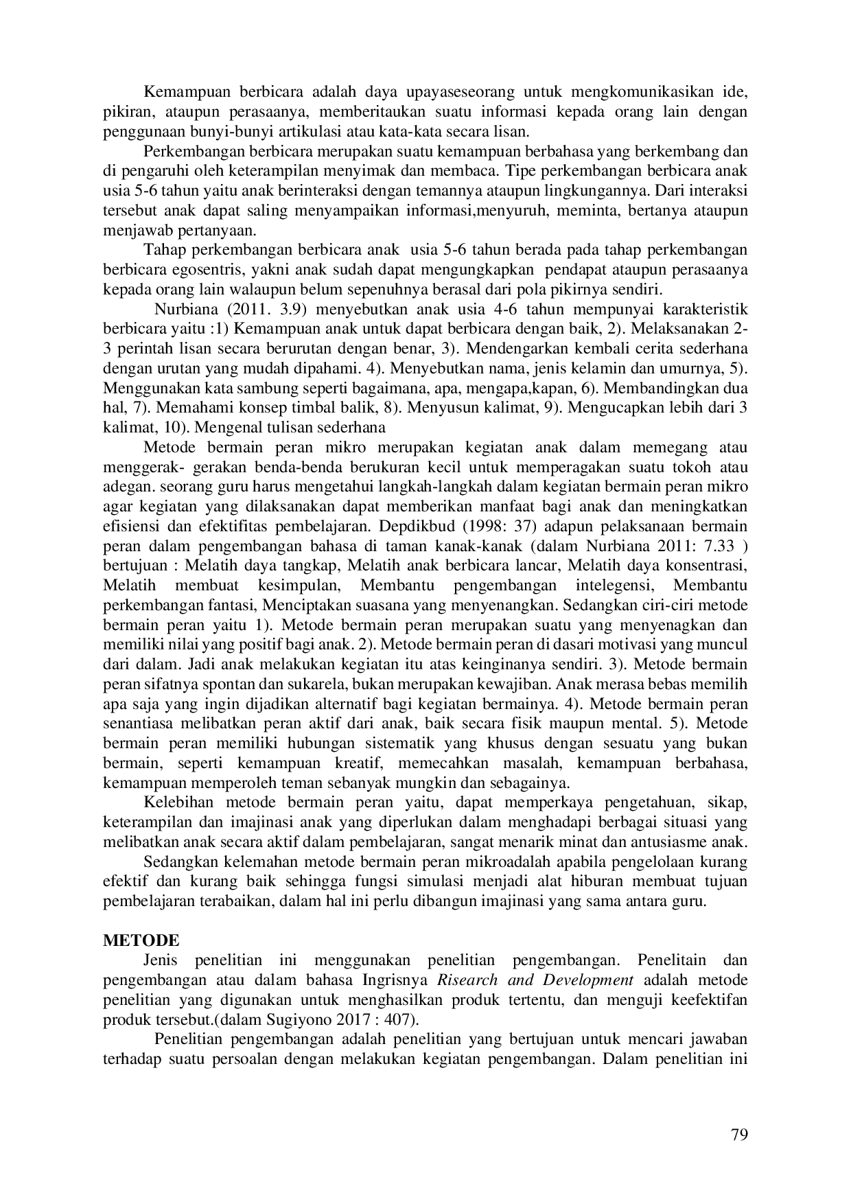 JURIS Penerapan Metode Bermain Peran Mikro untuk Meningkatkan Kemampuan Berbicara Anak Usia 5 6 Tahun Di TK Negeri Pembina Mataram Tahun Ajaran 2019 2020