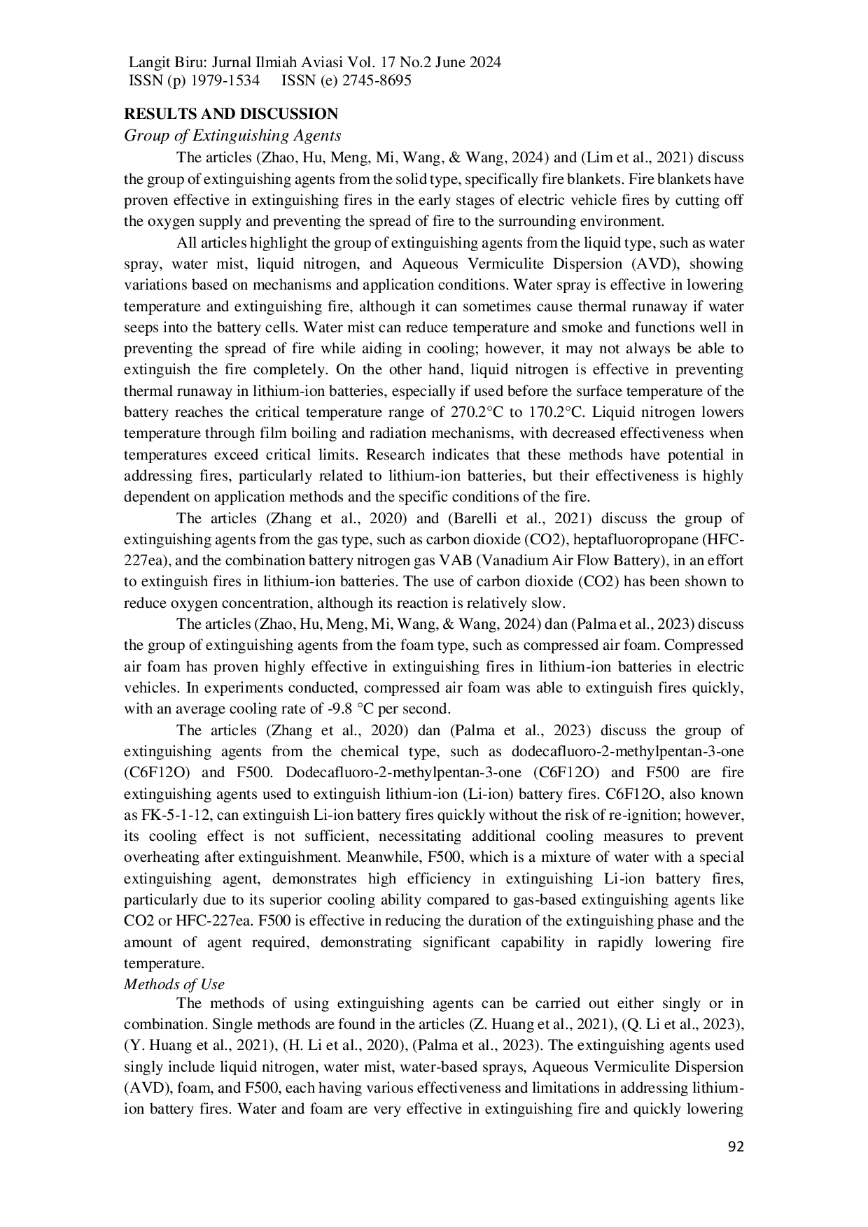 JURIS Use of Various Fire Extinguishing Agents in Handling Electric Vehicle Fires