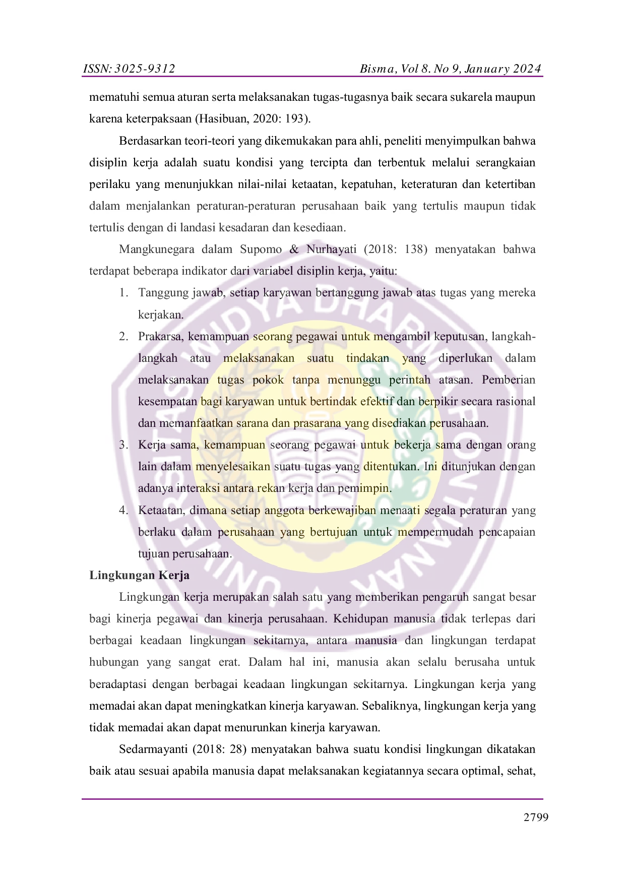 JURIS Analisis Pengaruh Disiplin Kerja Lingkungan Kerja Dan Kepuasan Kerja Terhadap Kinerja Karyawan Pada PT Sumatera Makmur Lestari Di Pontianak