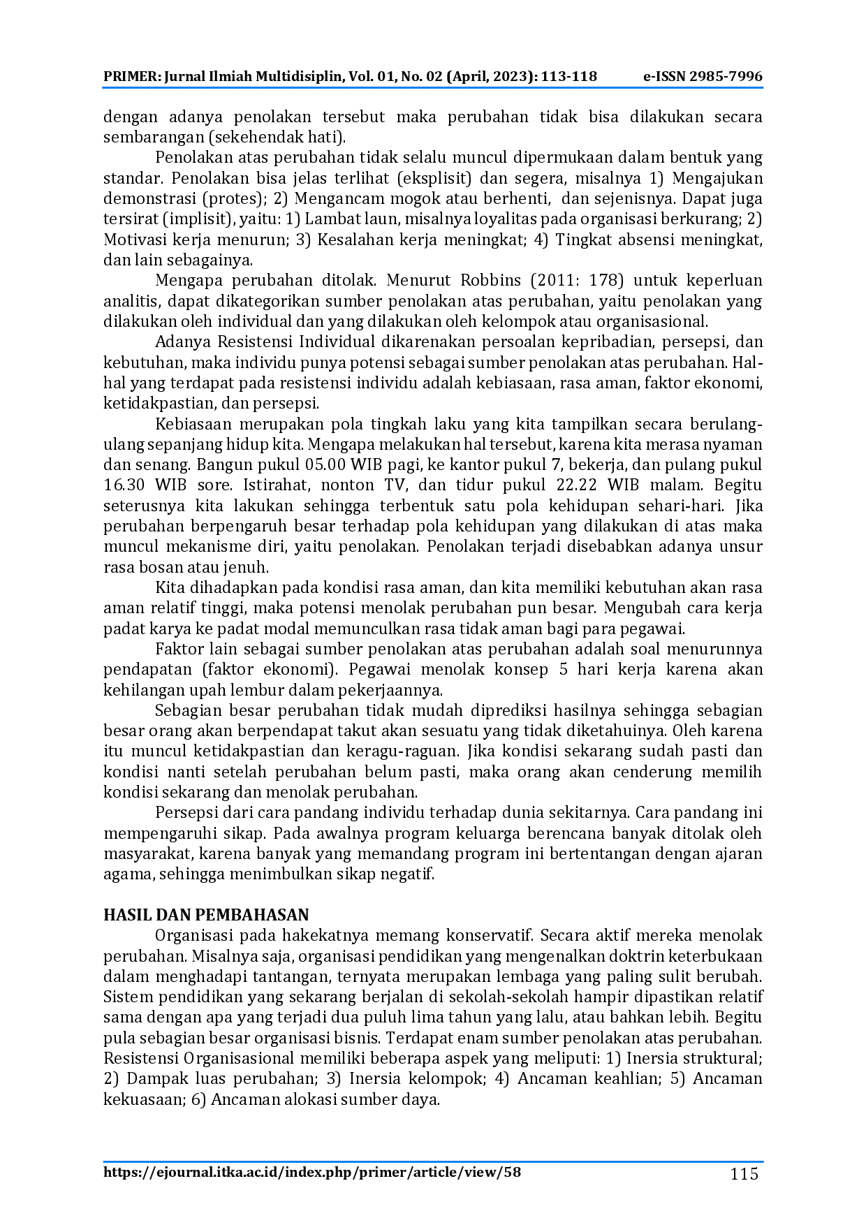 juris Manajemen Perubahan Dalam Organisasi Pendidikan