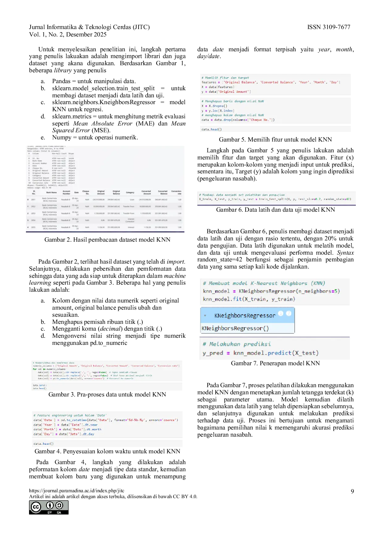 JURIS Analisis Perbandingan Kinerja Model K Nearest Neighbors dan Decision Tree untuk Prediksi Pengeluaran Nasabah