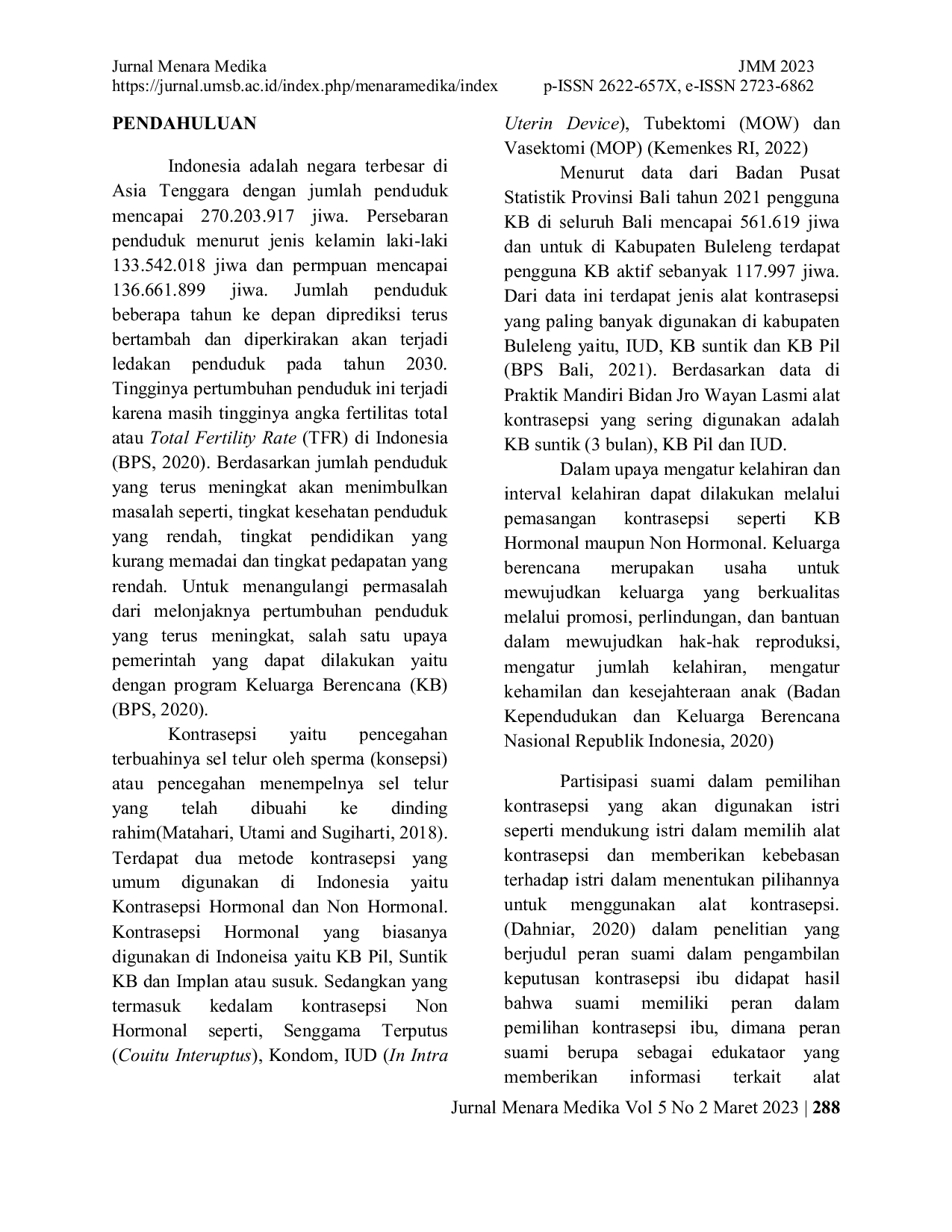 JURIS HUBUNGAN TINGKAT PENGETAHUAN SUAMI TERHADAP PEMILIHAN KONTRASEPSI IBU