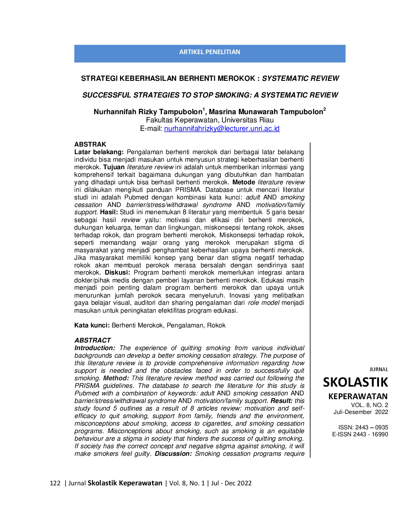 juris Strategi Keberhasilan Berhenti Merokok Systematic Review