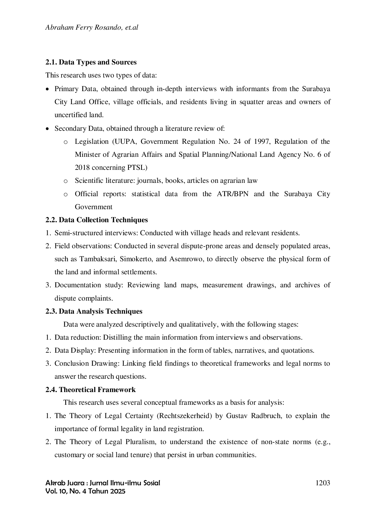 JURIS Land Registration in Urban Areas Urban Land Registry Special Challenges of Land Registration in Surabaya City