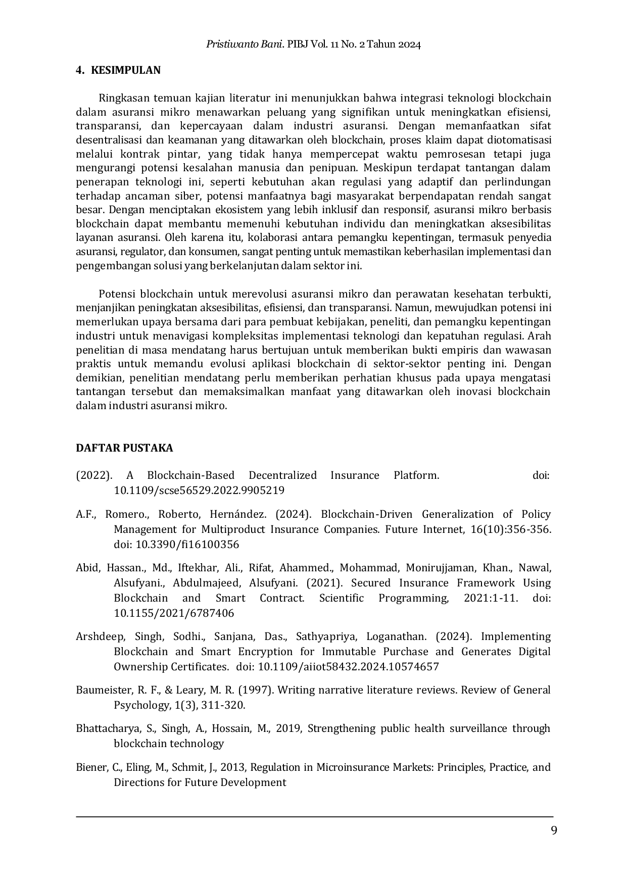 JURIS Blockchain dan Asuransi Mikro Kajian Literatur tentang Peluang dan Tantangan Inovasi