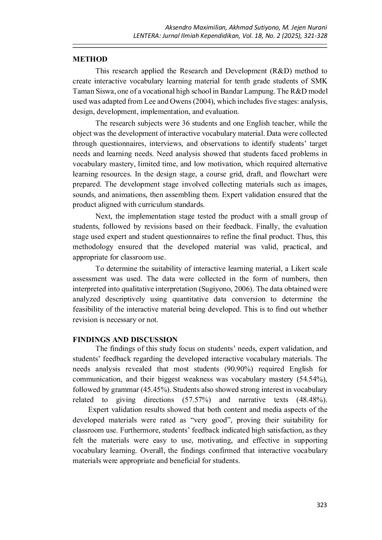 JURIS Interactive Vocabulary Material for Indonesian EFL Senior High School Students