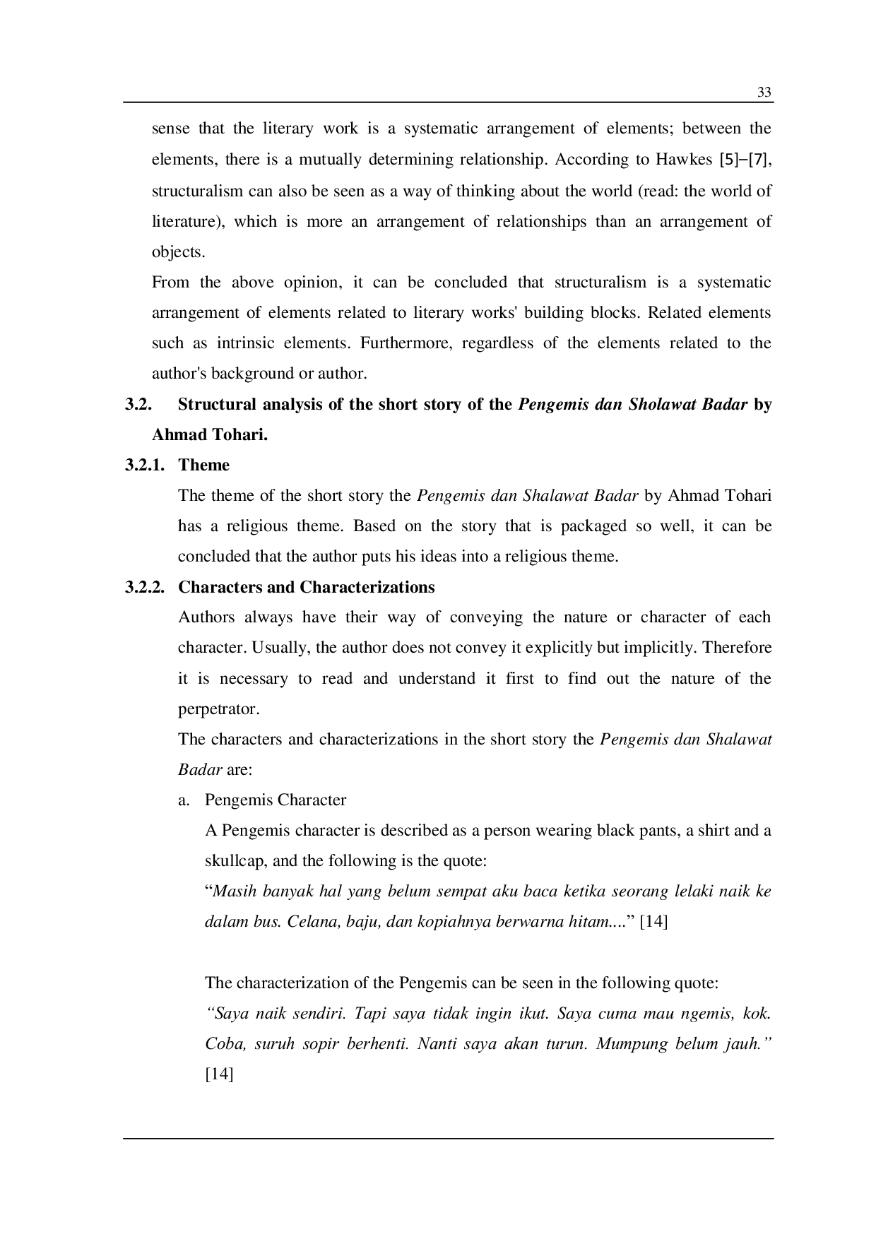 JURIS Analysis of Structuralism and Religious Values in the Short Story Pengemis dan Shalawat Badar in the Anthology Short Story of Senyum Karyamin by Ahmad Tohari