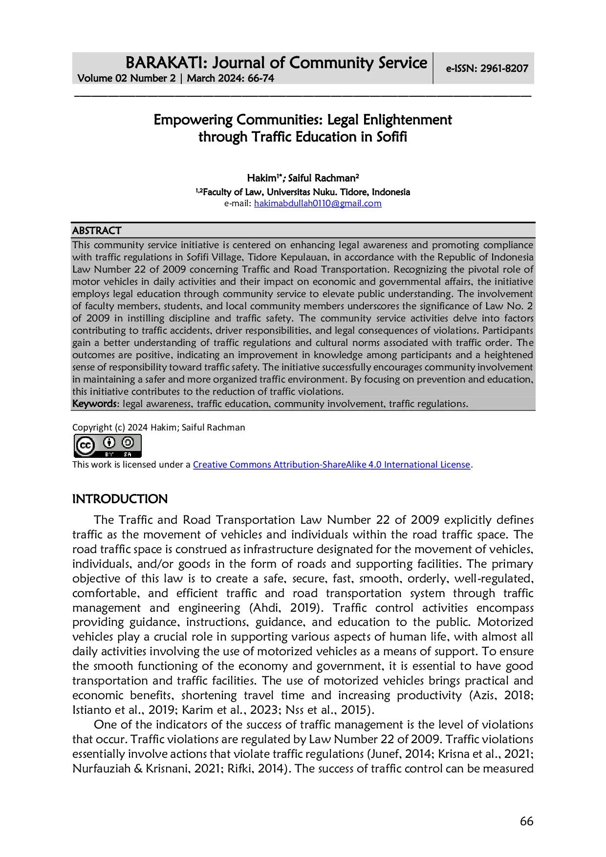 JURIS Empowering Communities Legal Enlightenment through Traffic Education in Sofifi