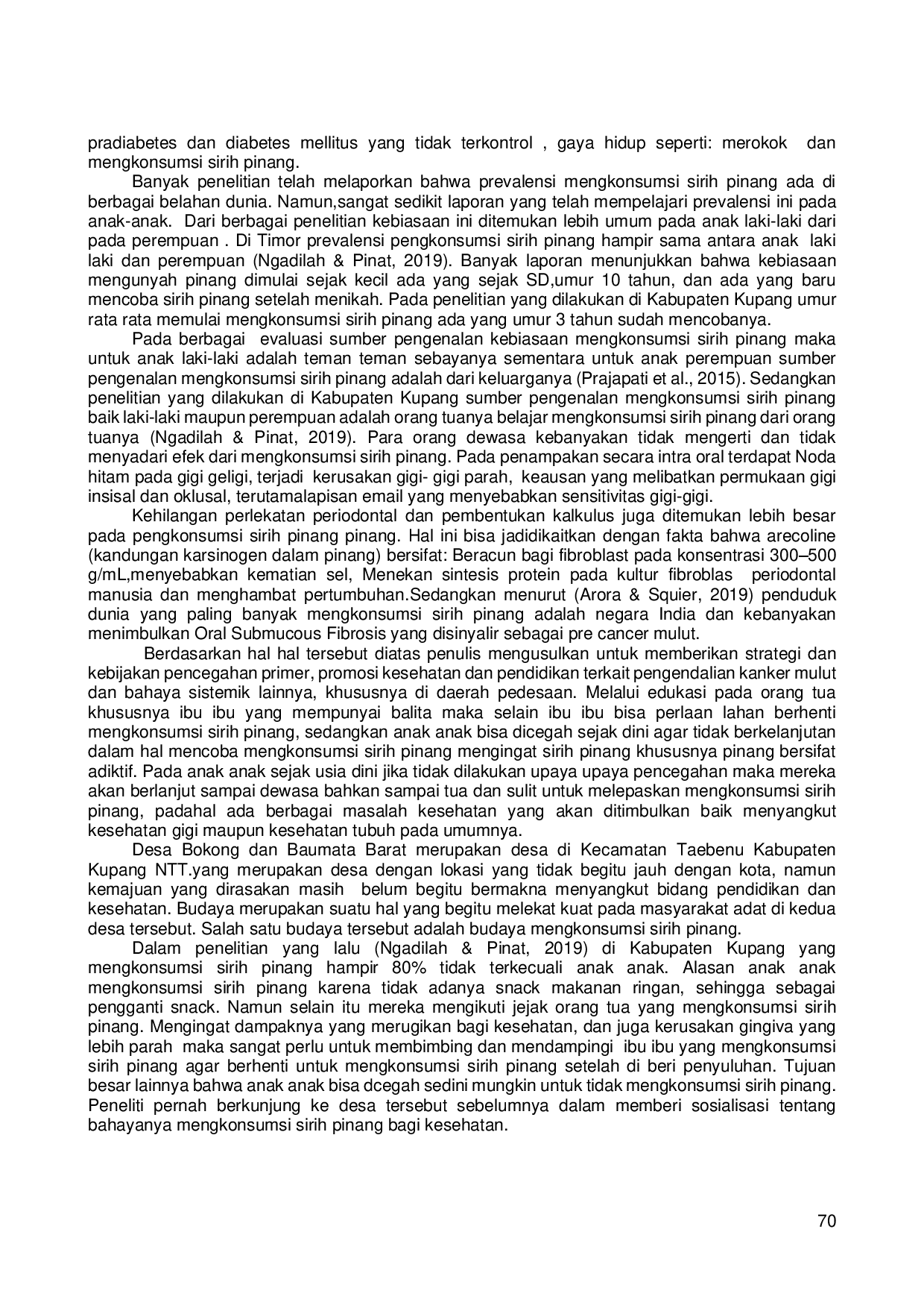 juris Mencegah Perilaku Orang Tua Tentang Kebiasaan Mengkonsumsi Sirih Pinang Pada Anak Usia Dini Di Desa Bokong Kecamatan Taebenu Kabupaten Kupang