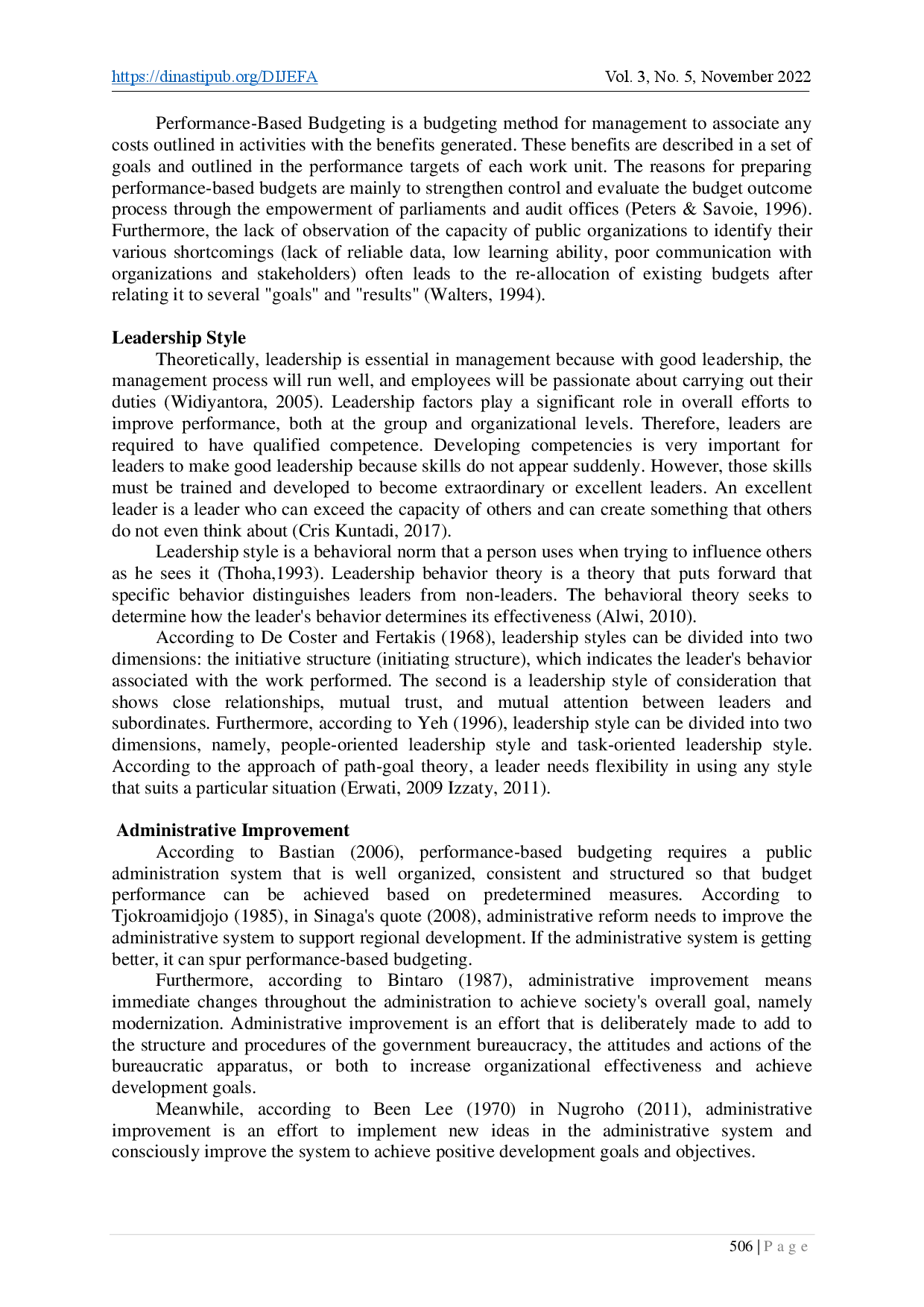 juris Factors Influencing Performance Based Budgeting Leadership Style Administrative Improvement and Sanctions