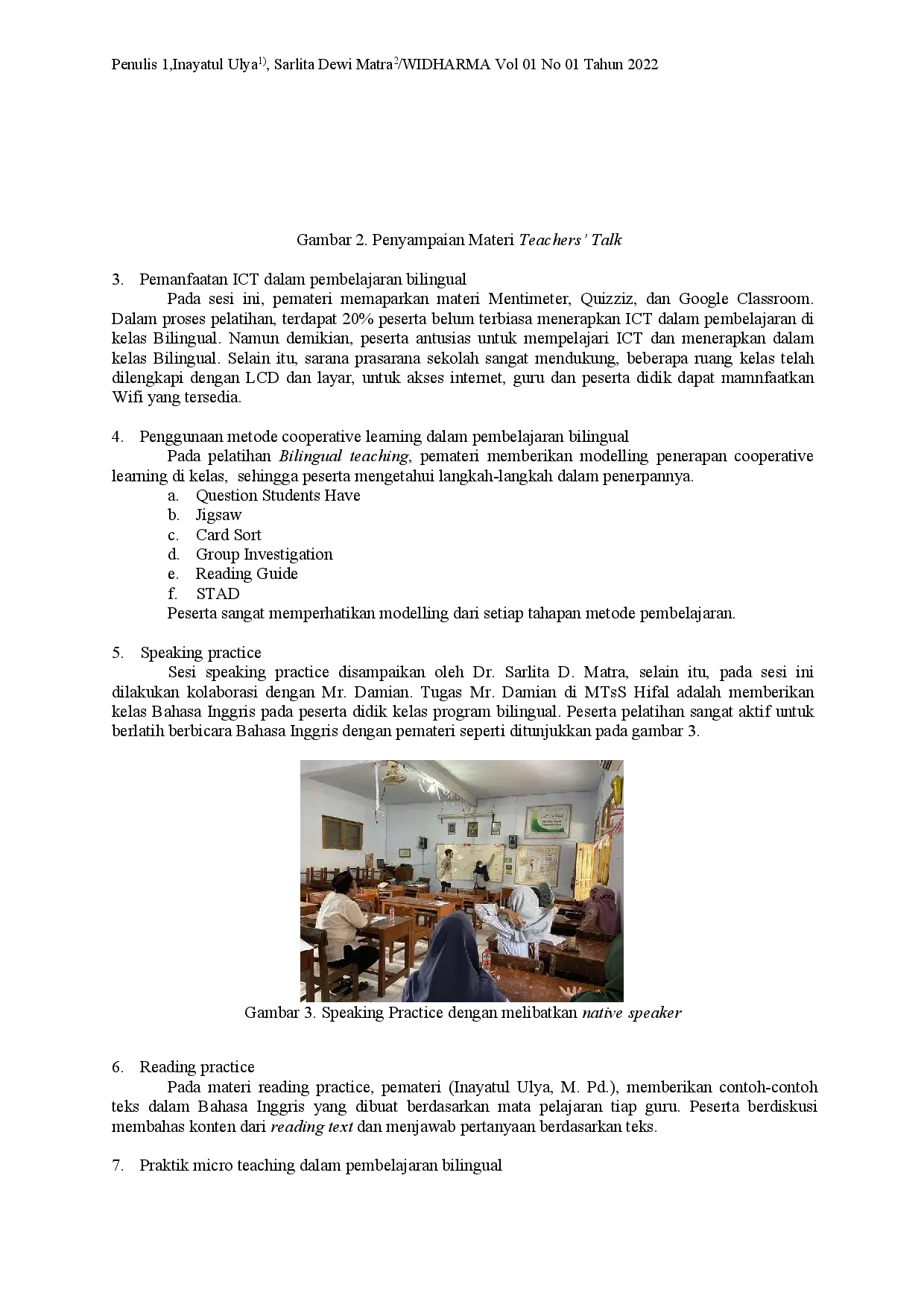 juris Pelatihan Bilingual Teaching Bagi Guru Mts Hifal Banyurip Pekalongan