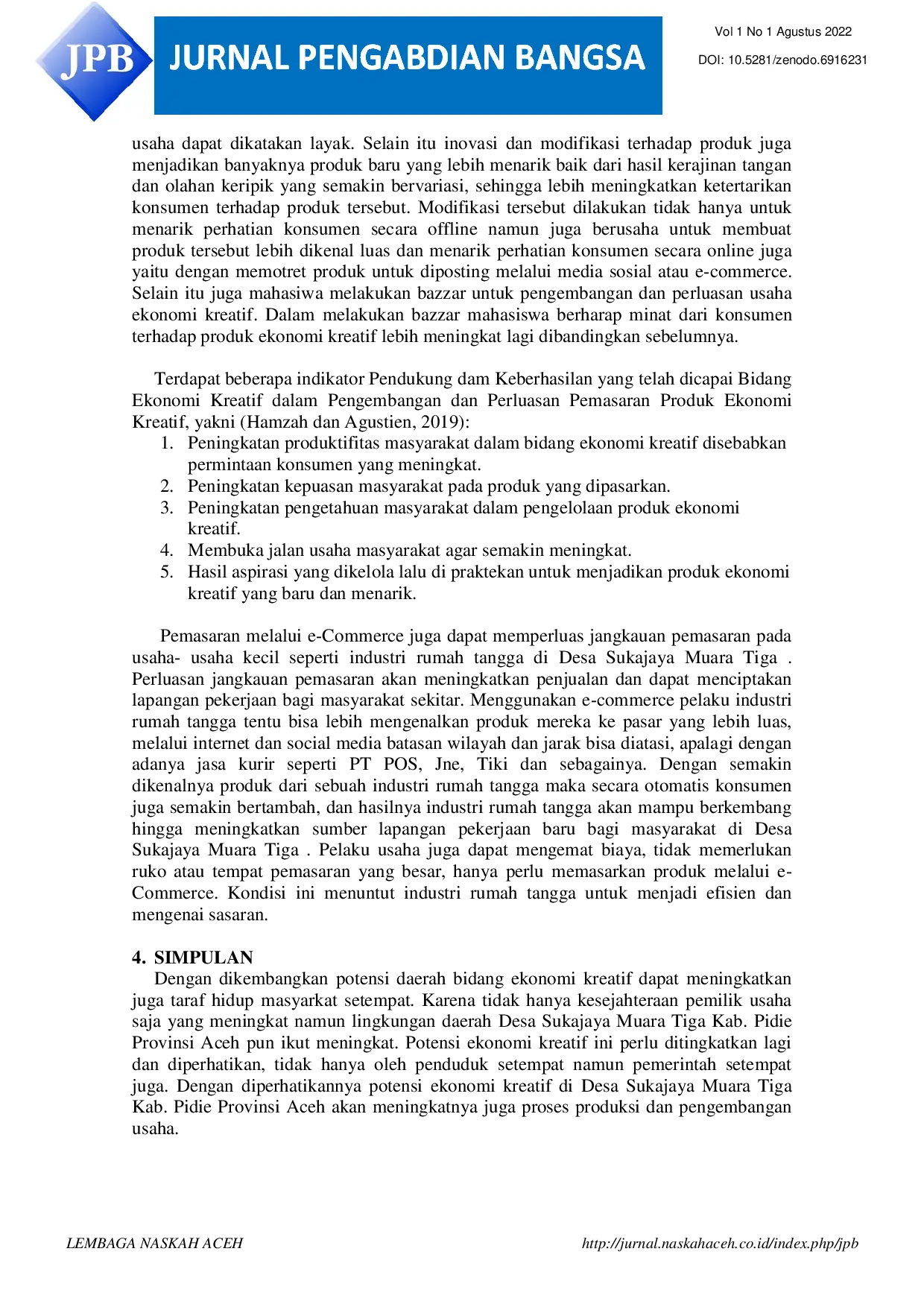 juris Pengembangan Potensi Desa Dan Perluasan Jaringan Pemasaran Melalui E Commerce Lokal Bagi Pelaku Industri Rumahan