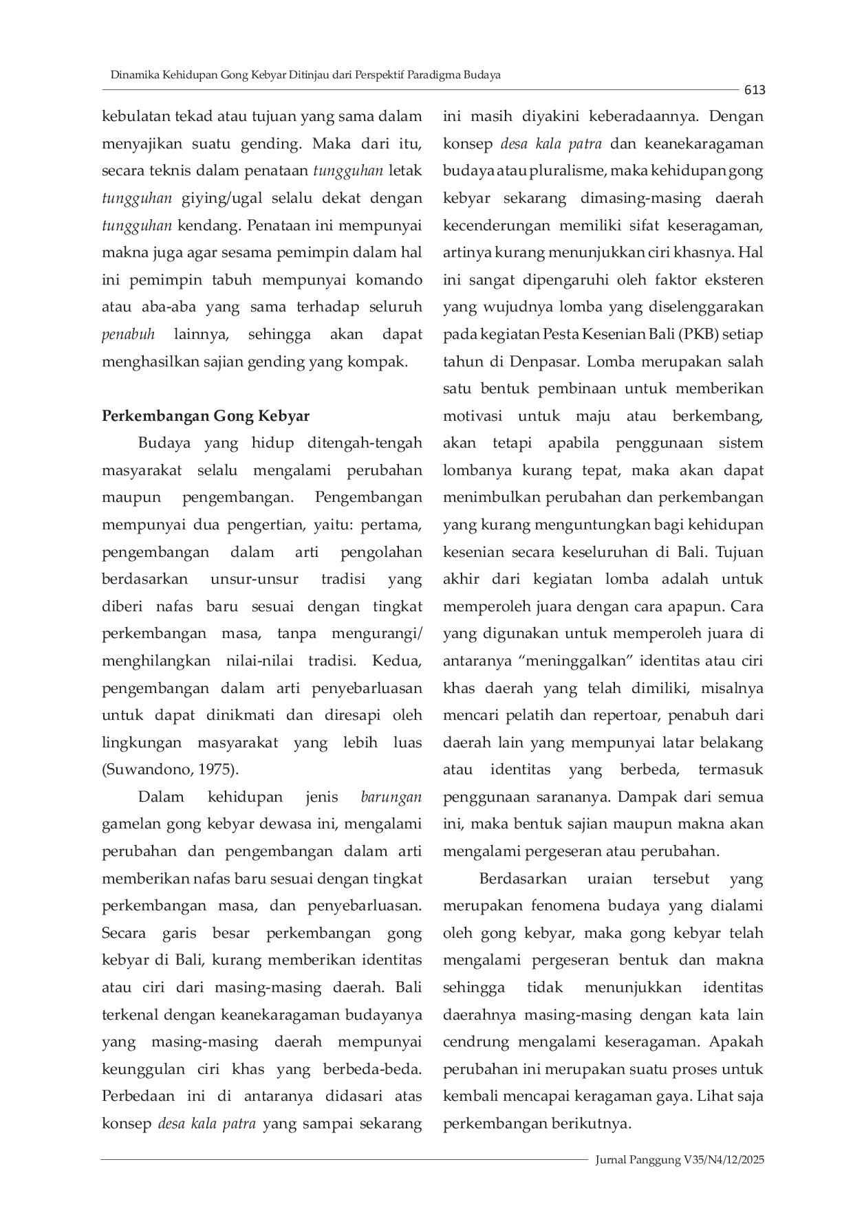 JURIS Dinamika Kehidupan Gong Kebyar Ditinjau dari Perspektif Paradigma Budaya