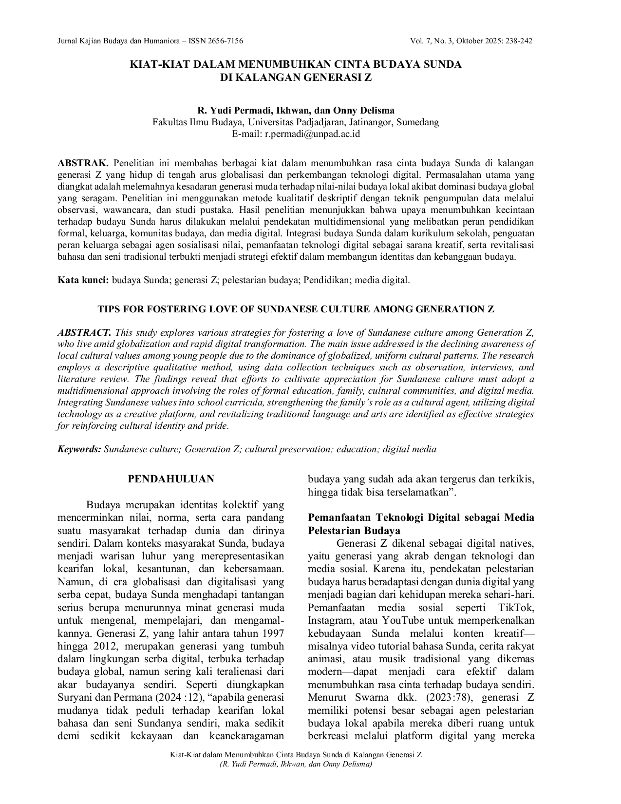 JURIS Kiat Kiat dalam Menumbuhkan Cinta Budaya Sunda di Kalangan Generasi Z