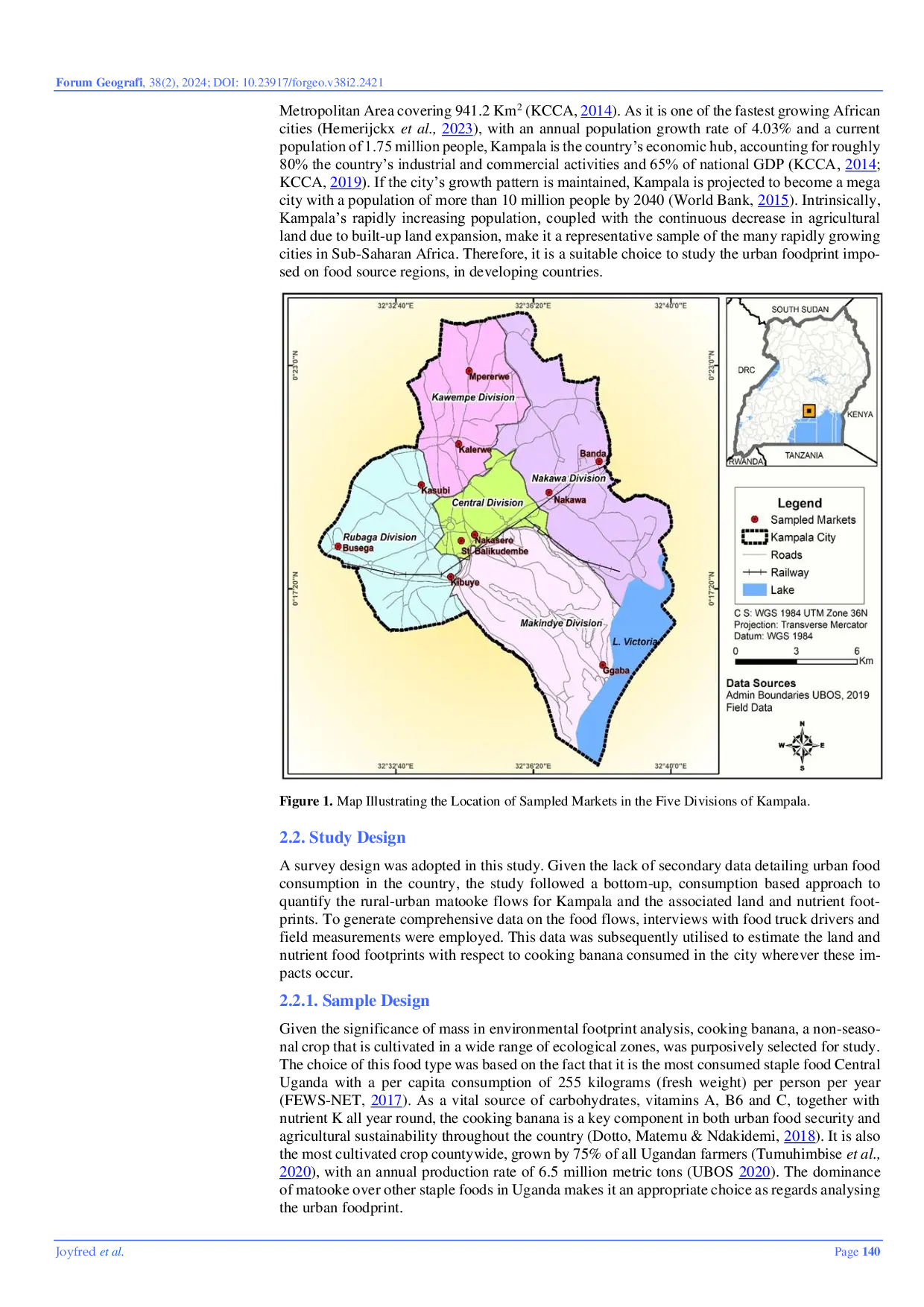 JURIS Spatial Differentiation of the Land and Nutrient Footprints for Kampala Implications for Urban Food Sustainability