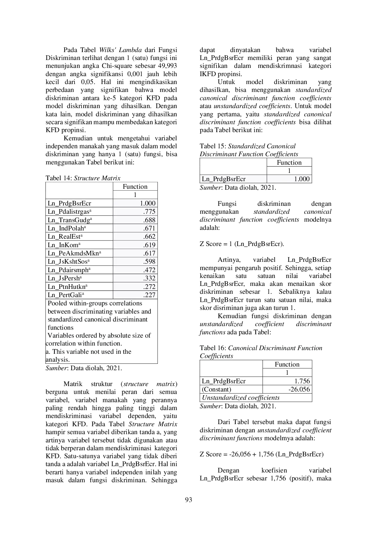 JURIS Analysis of Discriminant Economic Sectors Forming the Index of Regional Fiscal Capacity IKFD Provinces in Indonesia