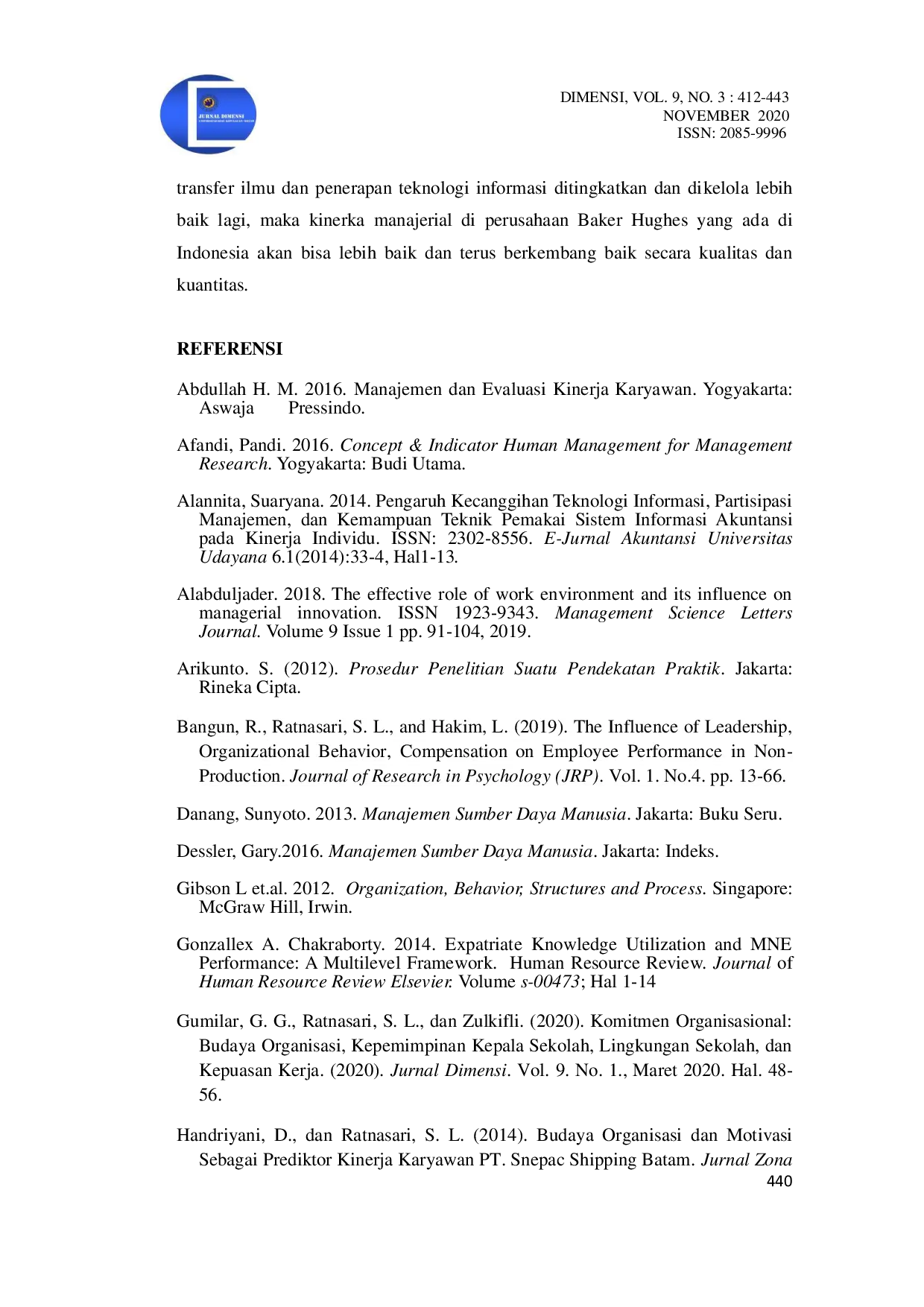 JURIS PENGARUH BUDAYA ORGANISASI LINGKUNGAN KERJA TRANSFER ILMU DAN PENERAPAN TEKNOLOGI INFORMASI TERHADAP KINERJA MANAJERIAL