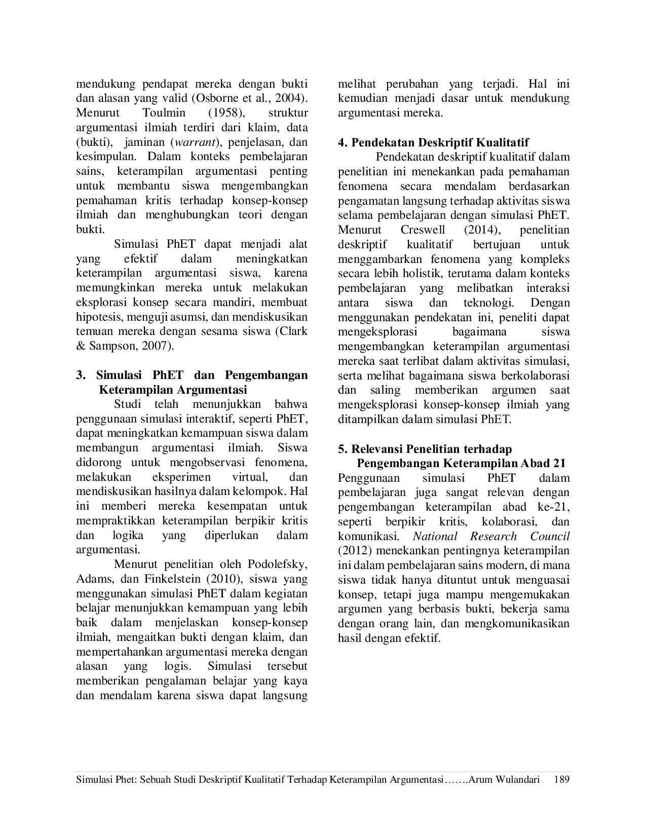JURIS SIMULASI PhET SEBUAH STUDI DESKRIPTIF KUALITATIF TERHADAP KETERAMPILAN ARGUMENTASI