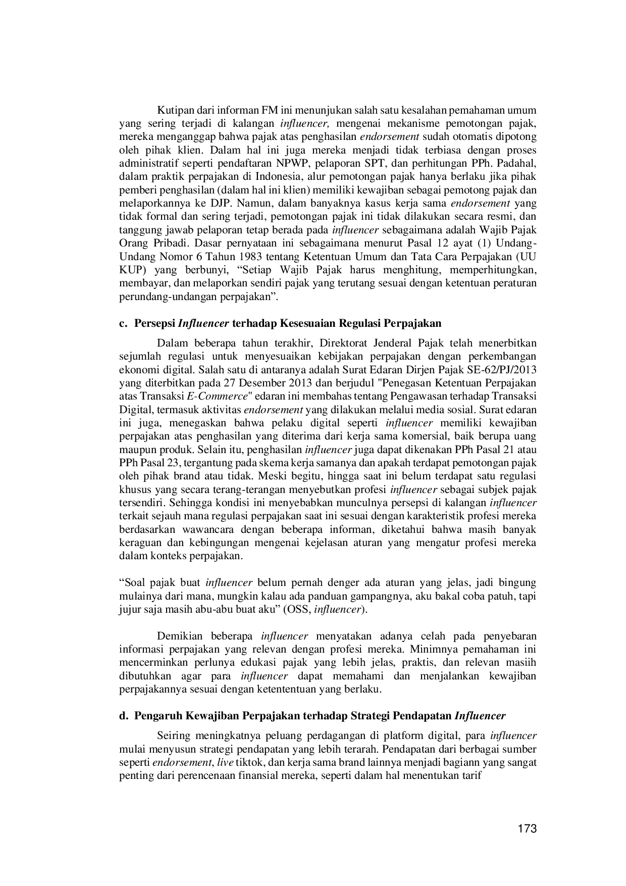 JURIS Studi Kepatuhan dan Kendala Pajak Bagi Influencer TikTok di Indonesia